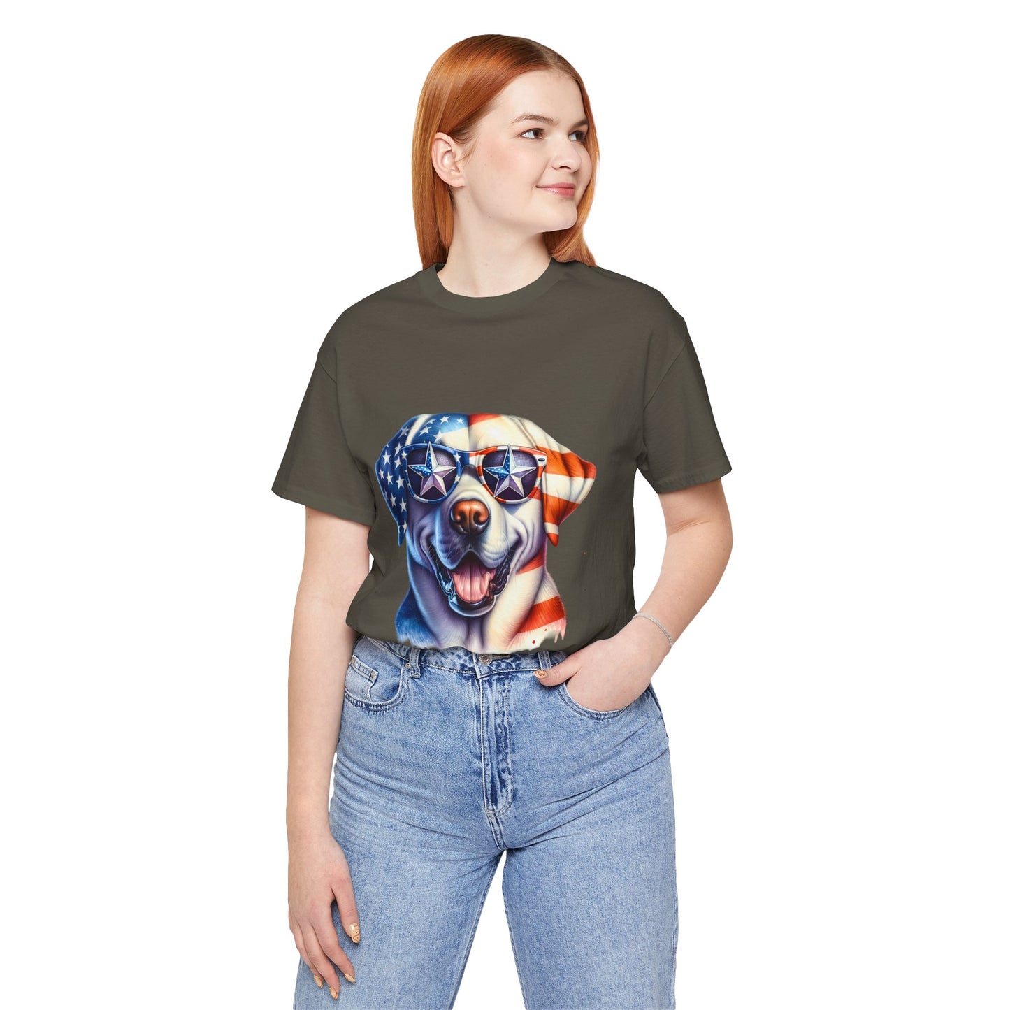 Patriotic Tee, Dog Flag Shirt, Patriotic Apparel, Red White Blue Tee, USA Patriotic Tee