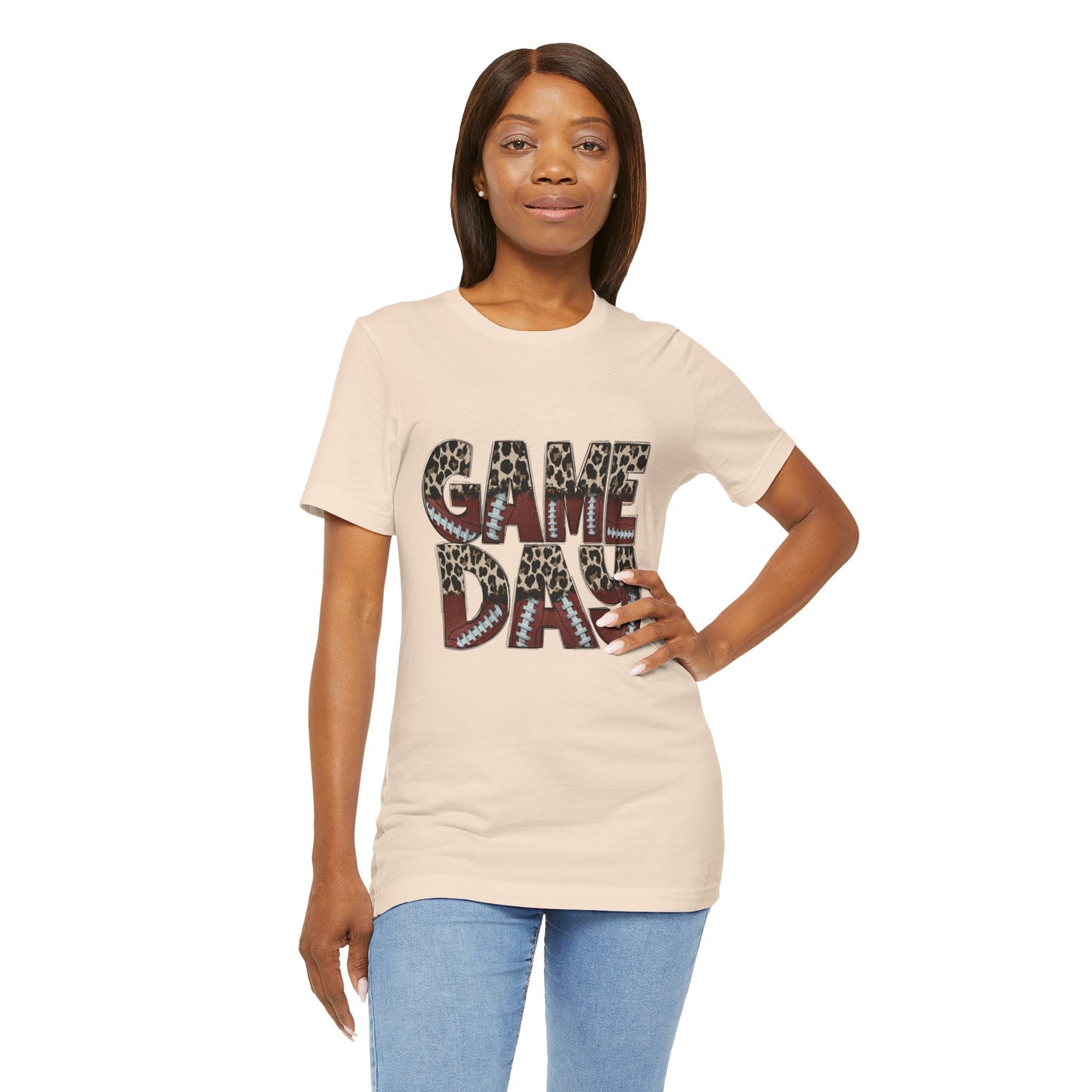 Leopard Print Game Day T-Shirt | Women's Gameday Tee, Unisex T-Shirt for Sports Fans, College Game Day Shirt, Tailgate Party Outfit, Casual Comfort Wear