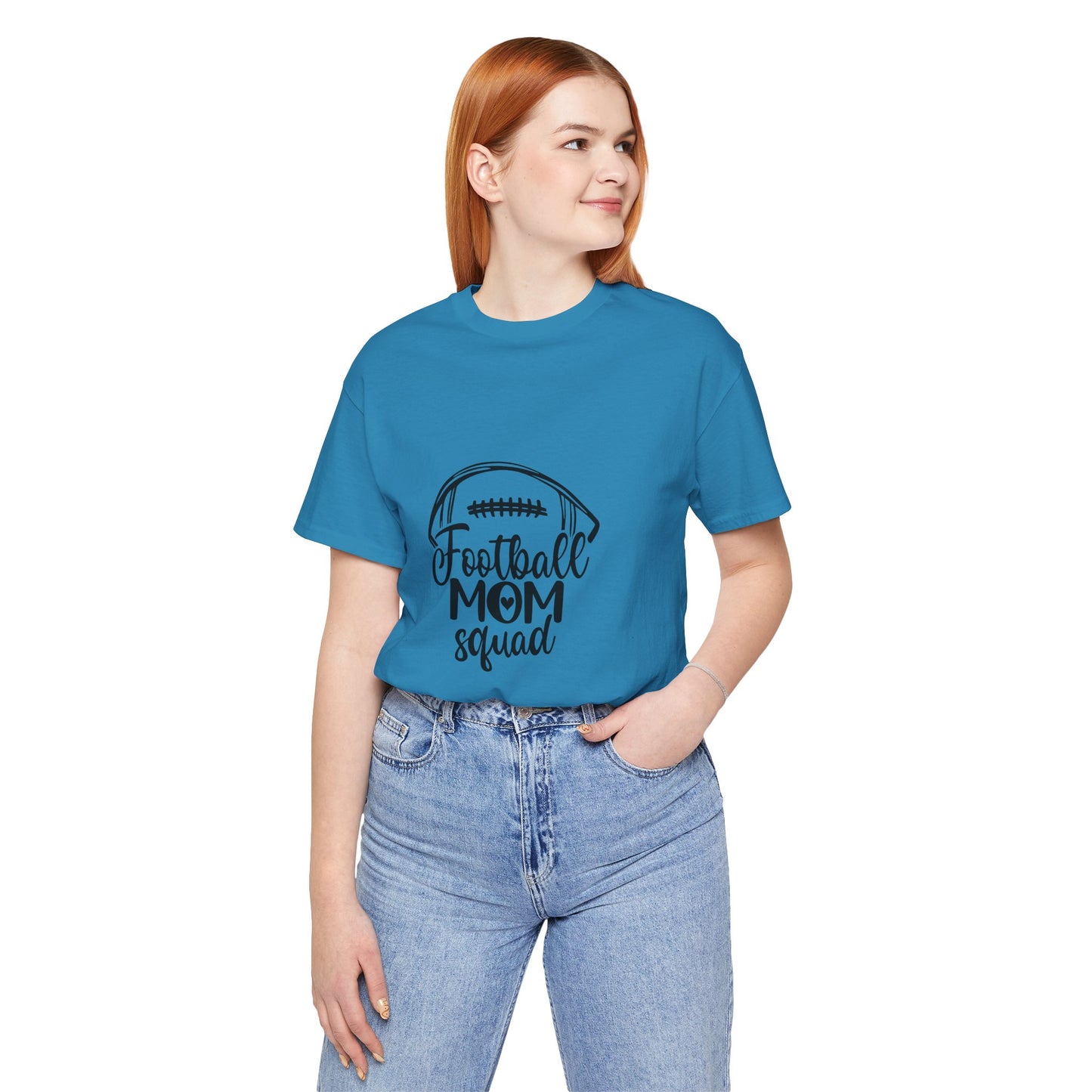 "Football Mom Squad" T-Shirt | Game Day Mom Shirt, Unisex Jersey Short Sleeve T-Shirt for Football Moms, Sports Shirt, Gift for Game Day, Team Spirit Wear
