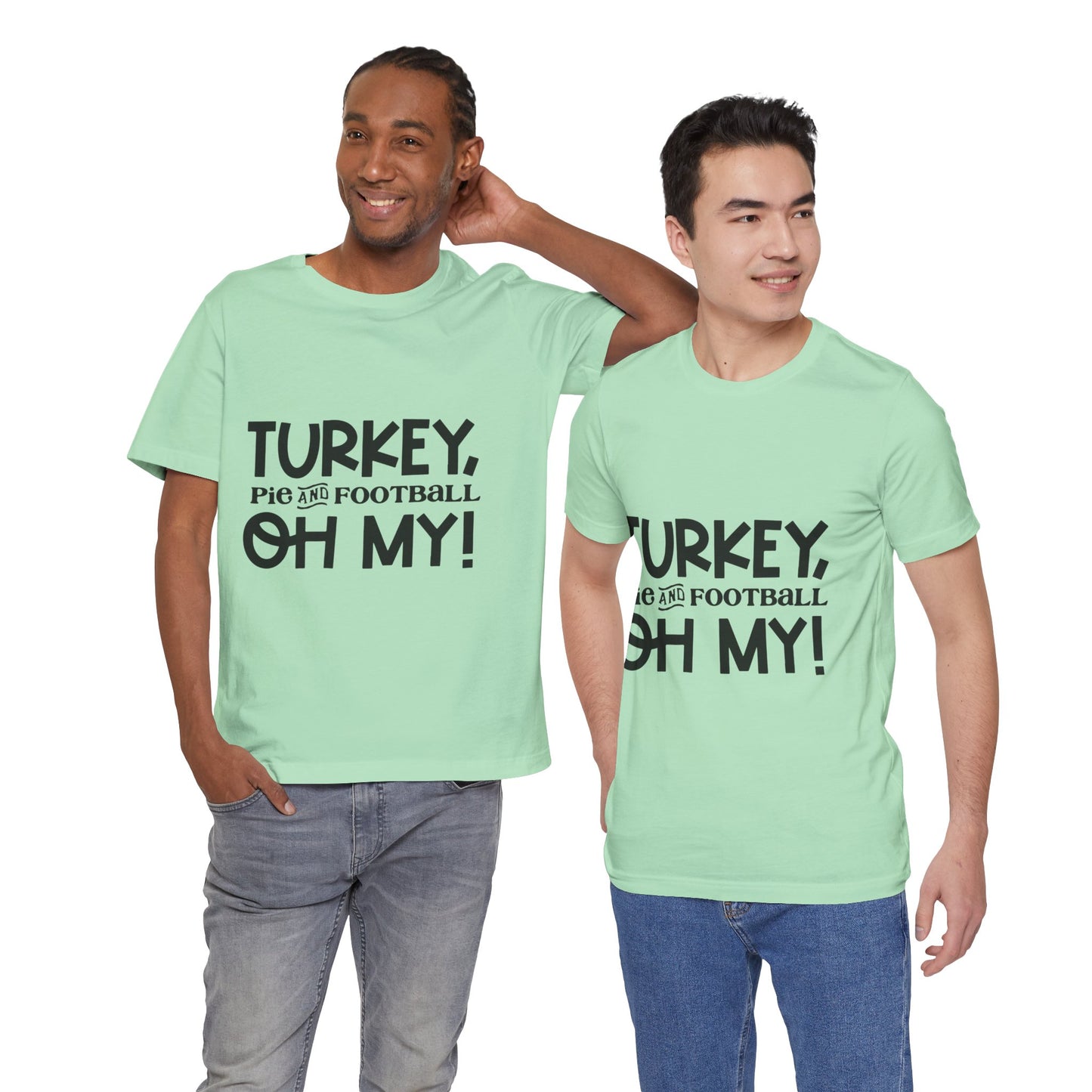 T-Shirt - Turkey Pig and Football OH MY Design, Thanksgiving Football T-Shirt, Holiday Football Tee