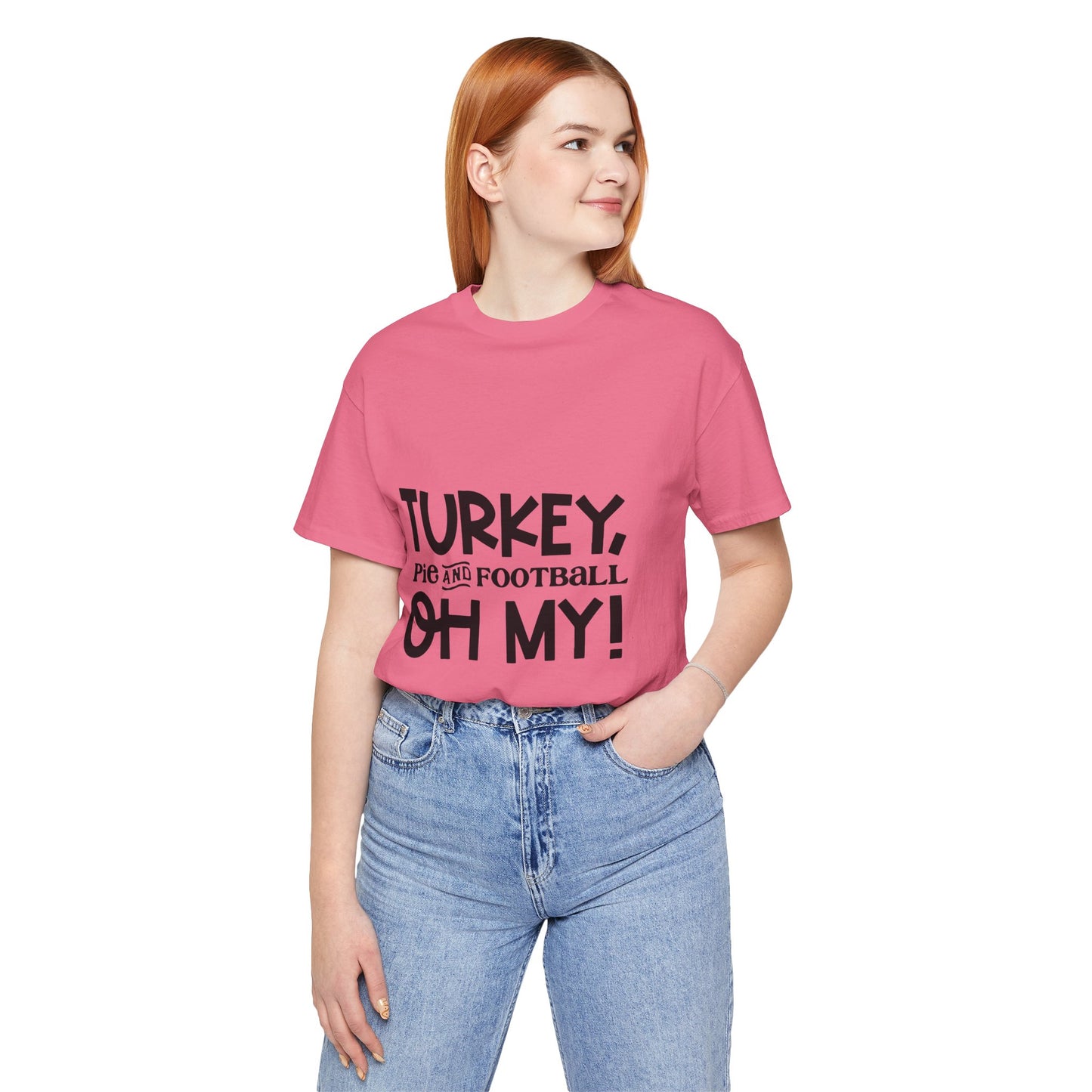 T-Shirt - Turkey Pig and Football OH MY Design, Thanksgiving Football T-Shirt, Holiday Football Tee