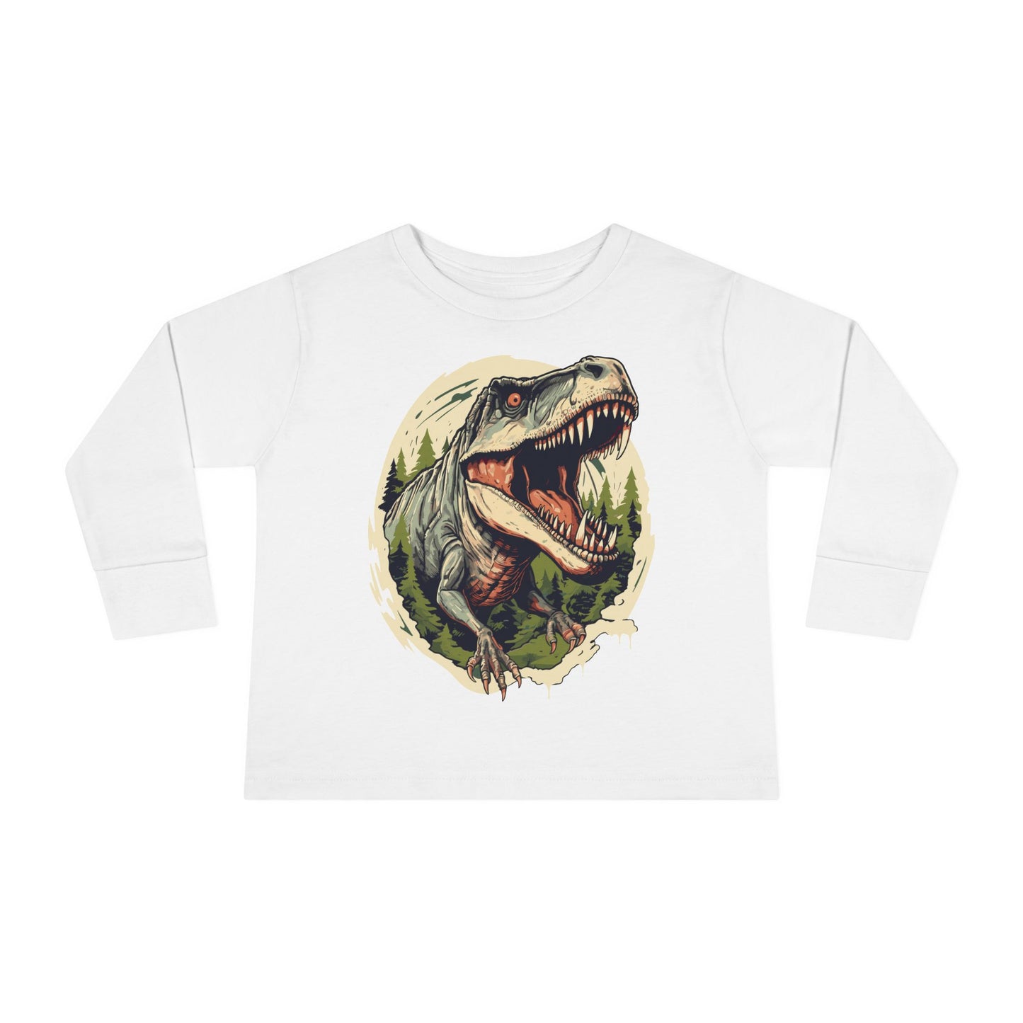 Unisex Dinosaur Graphic 100% Cotton Child Long Sleeve T-Shirt
