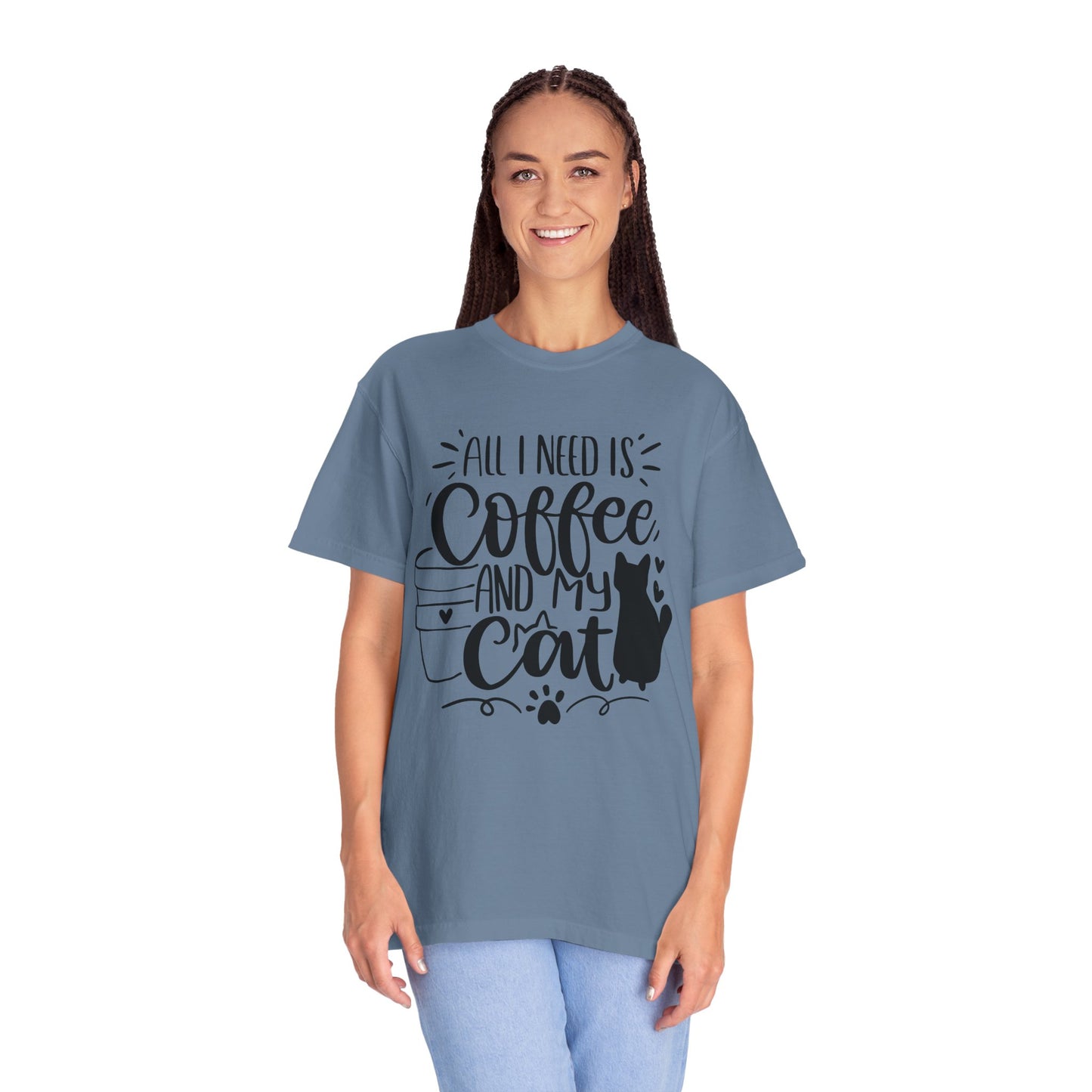 All I Need is Coffee and My Cat T-Shirt, Cat Lover Gift, Funny Tee, Pet Parent Apparel, Cozy Everyday Wear
