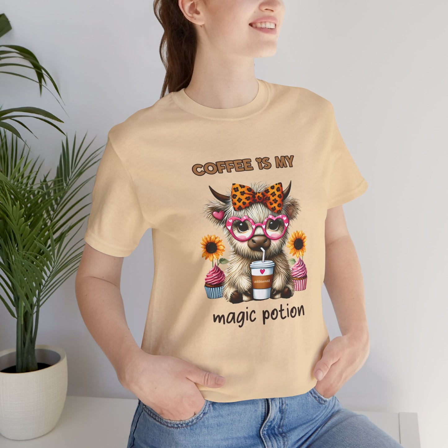 Funny Coffee Potion Cat Tee - Unisex Jersey Tee for Cat Lovers