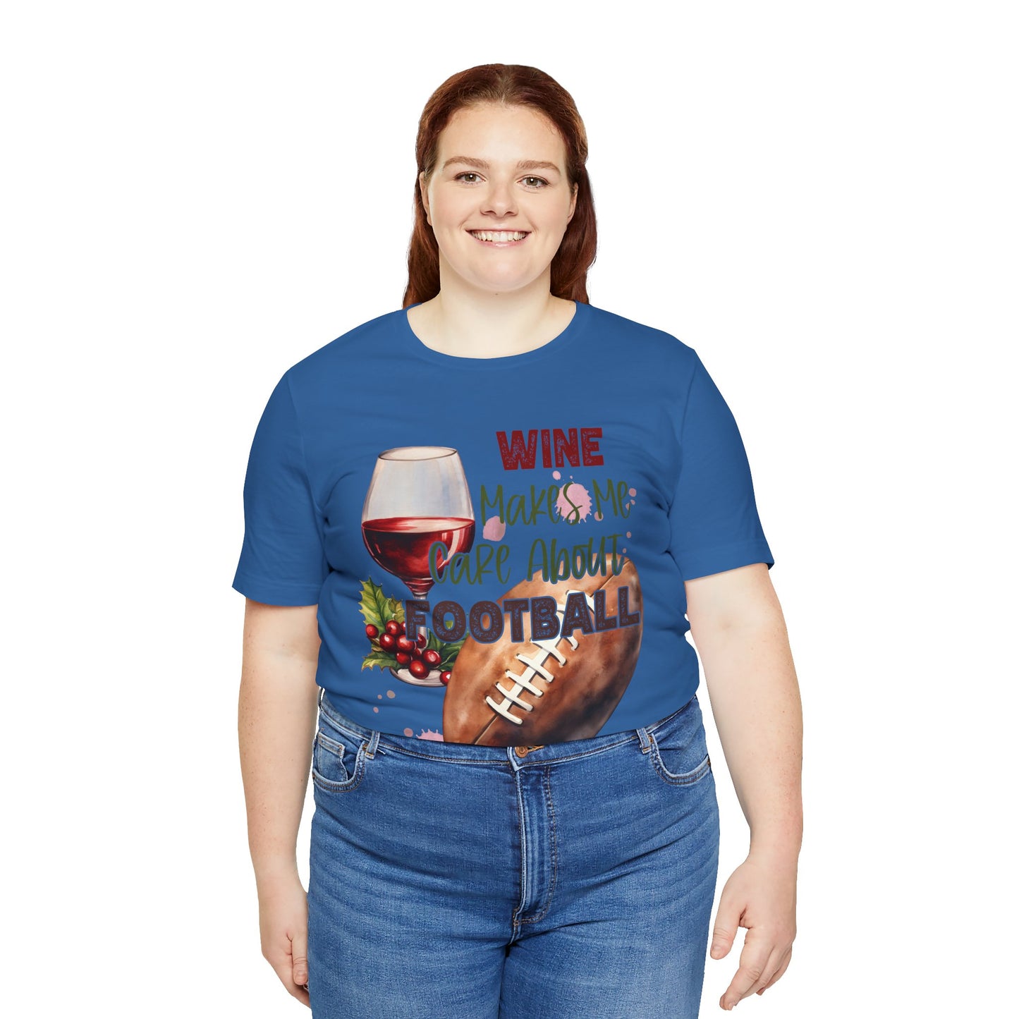 Wine Football Tee Sports Fan T-Shirt Funny Drinking Shirt