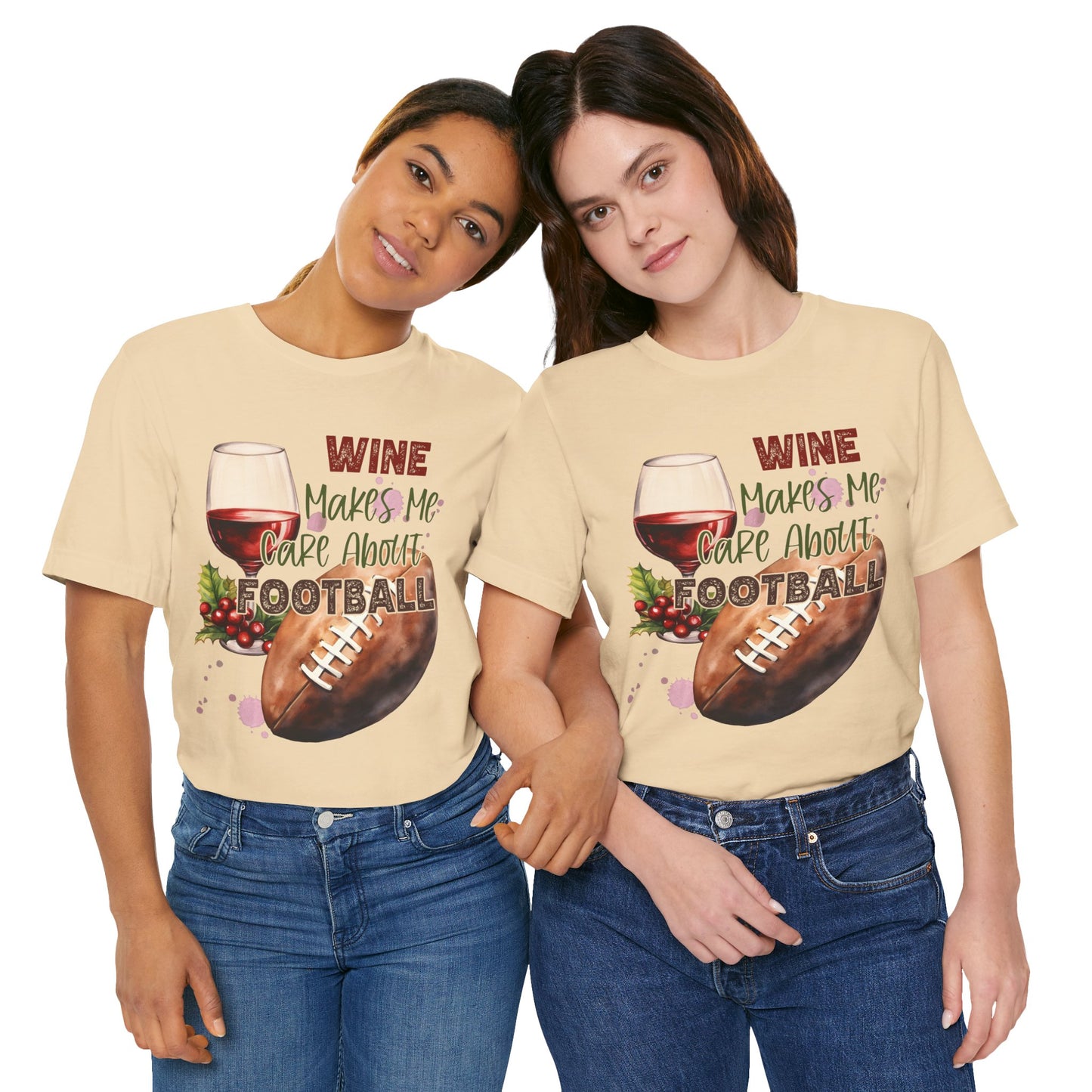 Wine Football Tee Sports Fan T-Shirt Funny Drinking Shirt