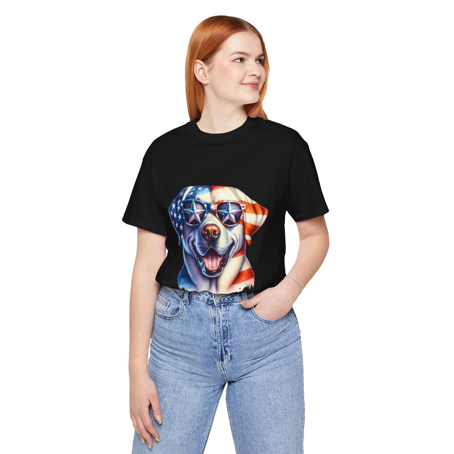 Patriotic Tee, Dog Flag Shirt, Patriotic Apparel, Red White Blue Tee, USA Patriotic Tee