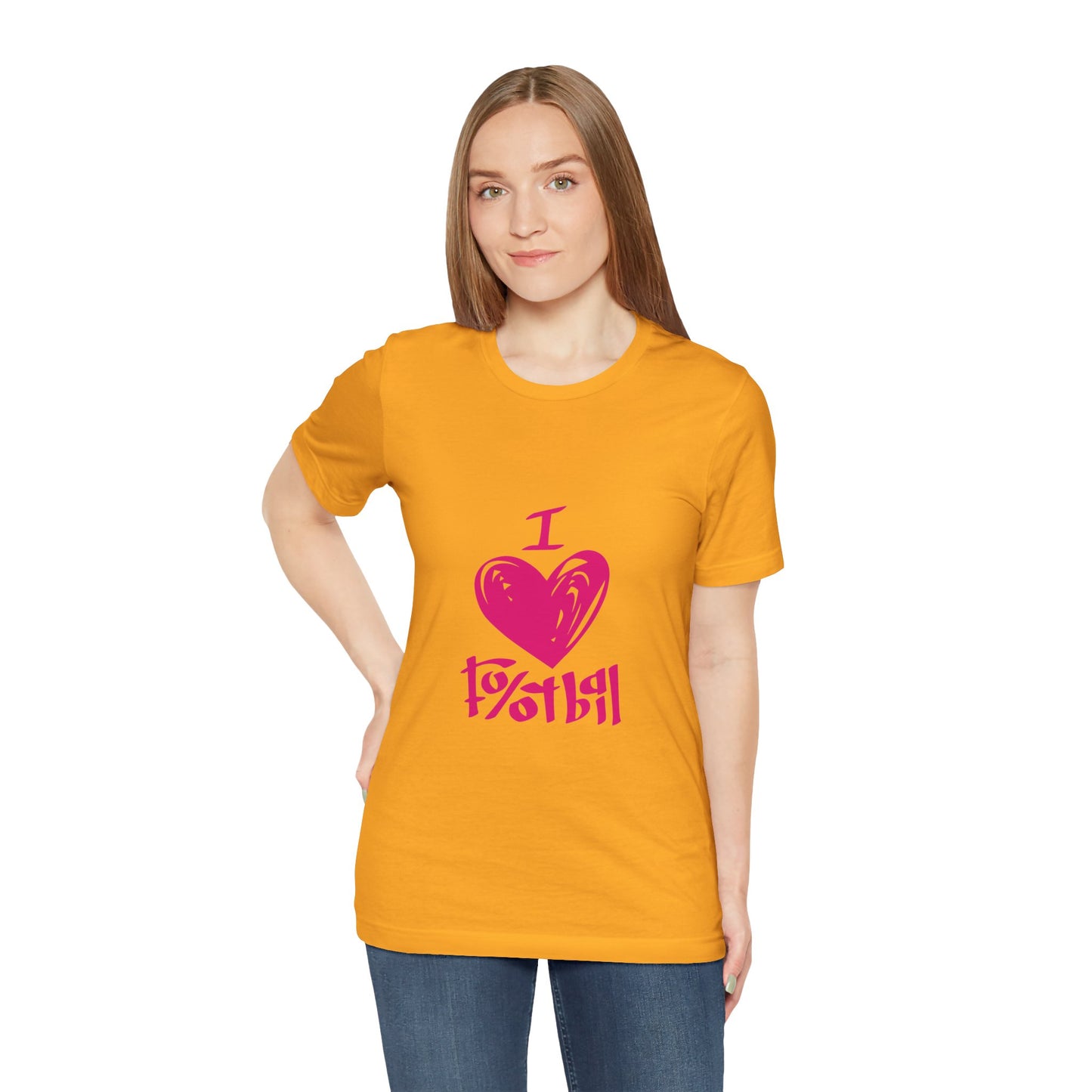 "I Love Football" T-Shirt | Classic Game Day Tee - Perfect for Sports Fans, Game Day, Birthday Gifts, Casual Wear, Team Spirit