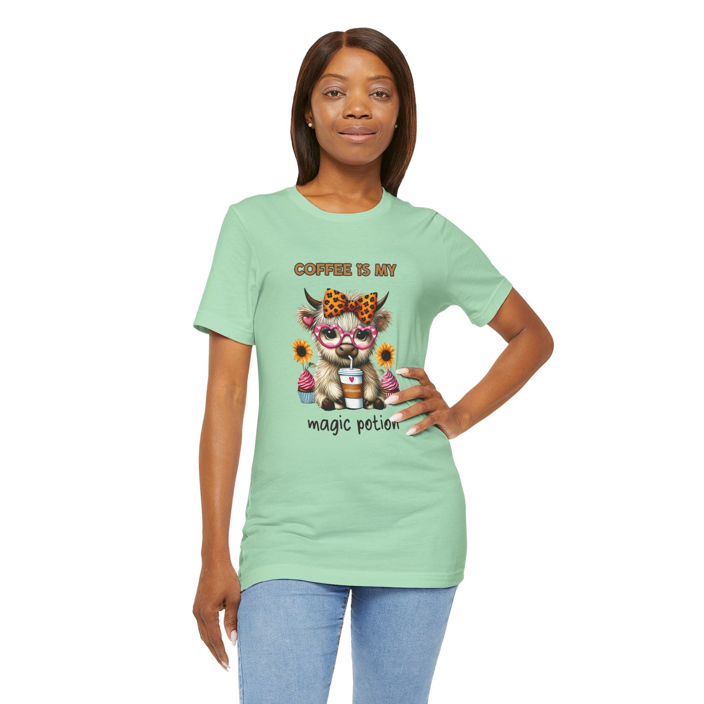 Funny Coffee Potion Cat Tee - Unisex Jersey Tee for Cat Lovers