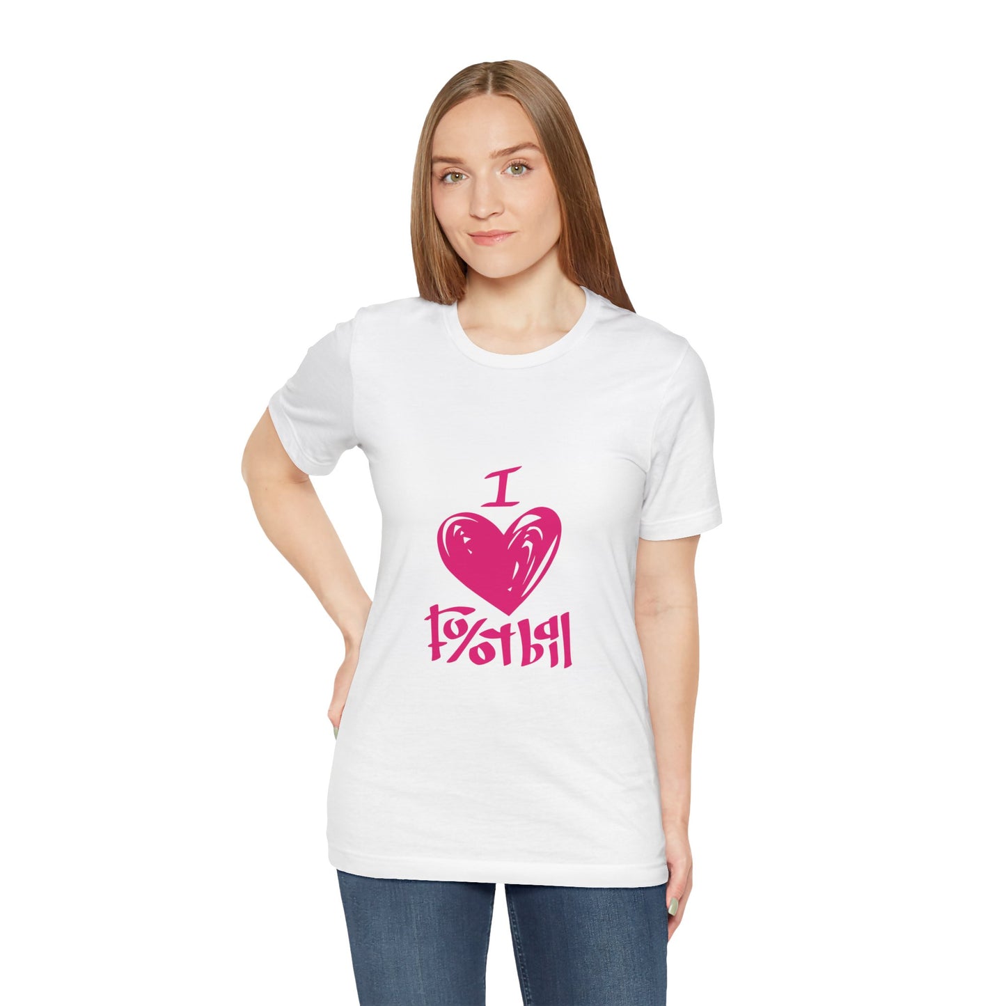 "I Love Football" T-Shirt | Classic Game Day Tee - Perfect for Sports Fans, Game Day, Birthday Gifts, Casual Wear, Team Spirit