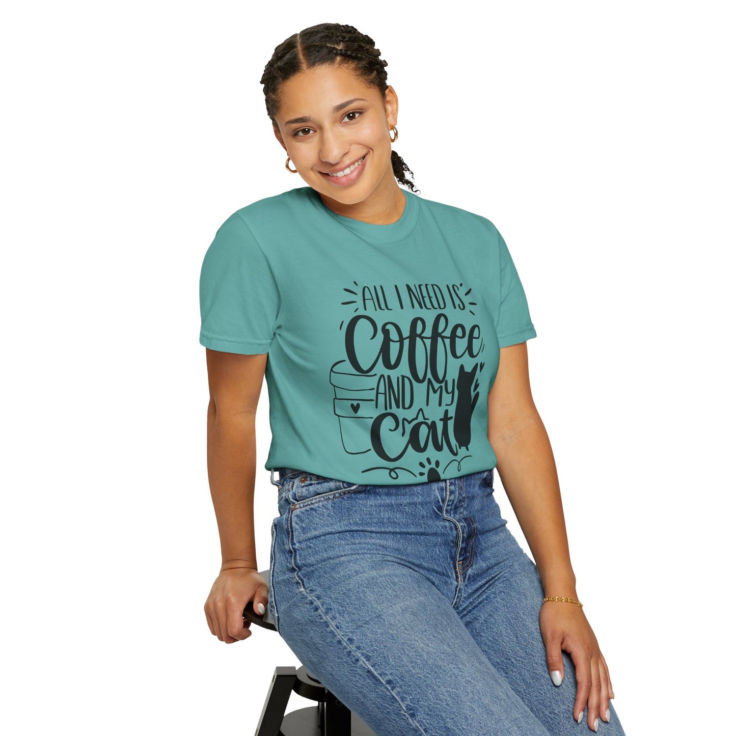 All I Need is Coffee and My Cat T-Shirt, Cat Lover Gift, Funny Tee, Pet Parent Apparel, Cozy Everyday Wear