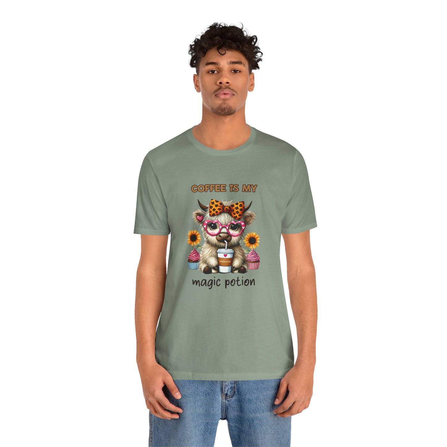 Funny Coffee Potion Cat Tee - Unisex Jersey Tee for Cat Lovers