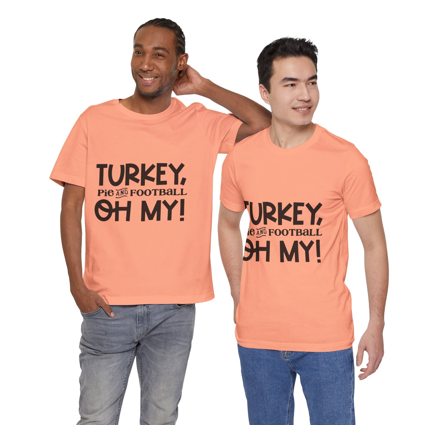 T-Shirt - Turkey Pig and Football OH MY Design, Thanksgiving Football T-Shirt, Holiday Football Tee