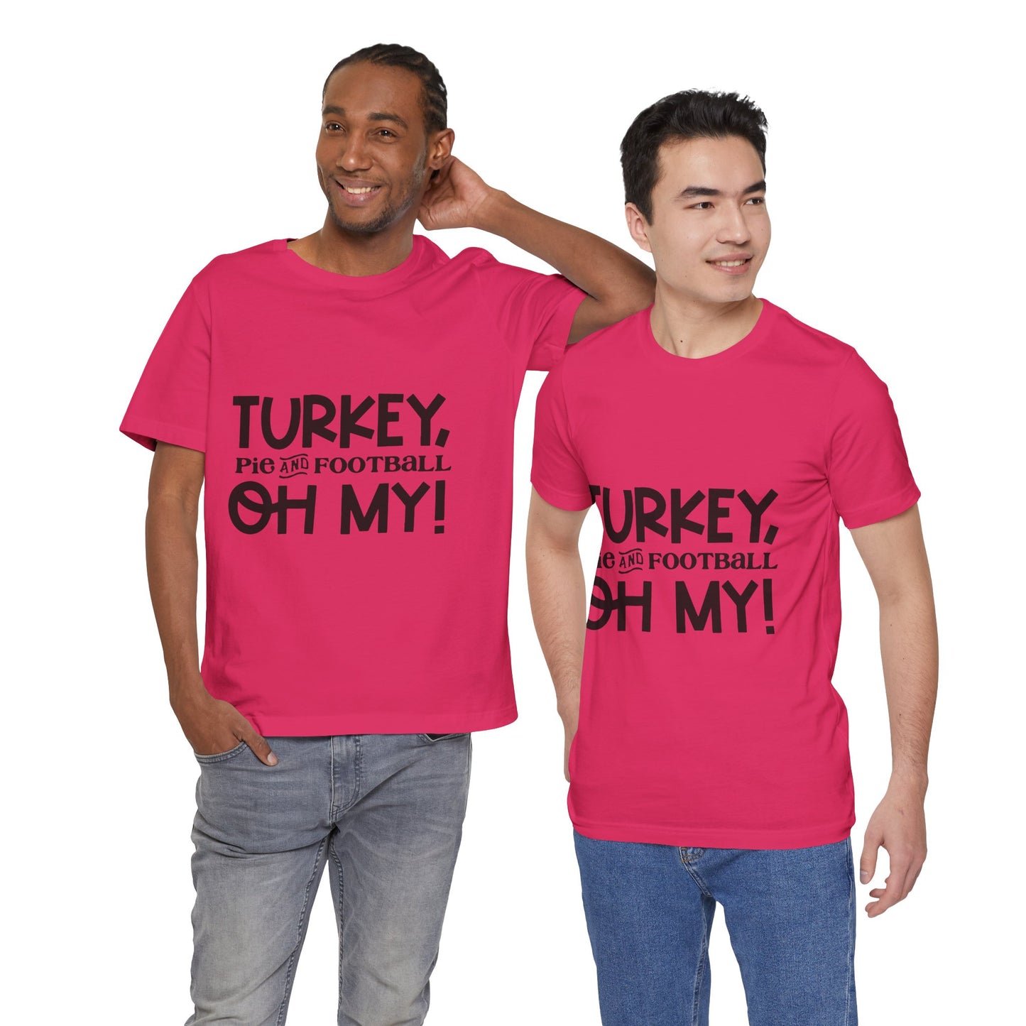 T-Shirt - Turkey Pig and Football OH MY Design, Thanksgiving Football T-Shirt, Holiday Football Tee