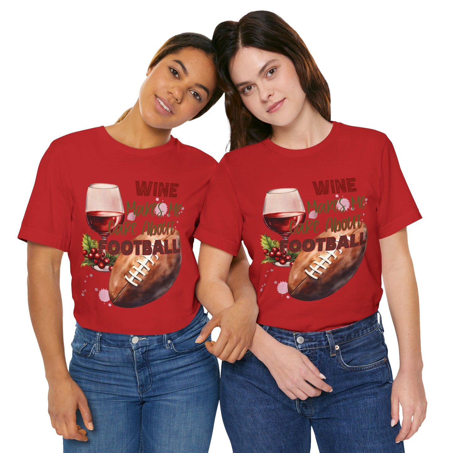 Wine Football Tee Sports Fan T-Shirt Funny Drinking Shirt