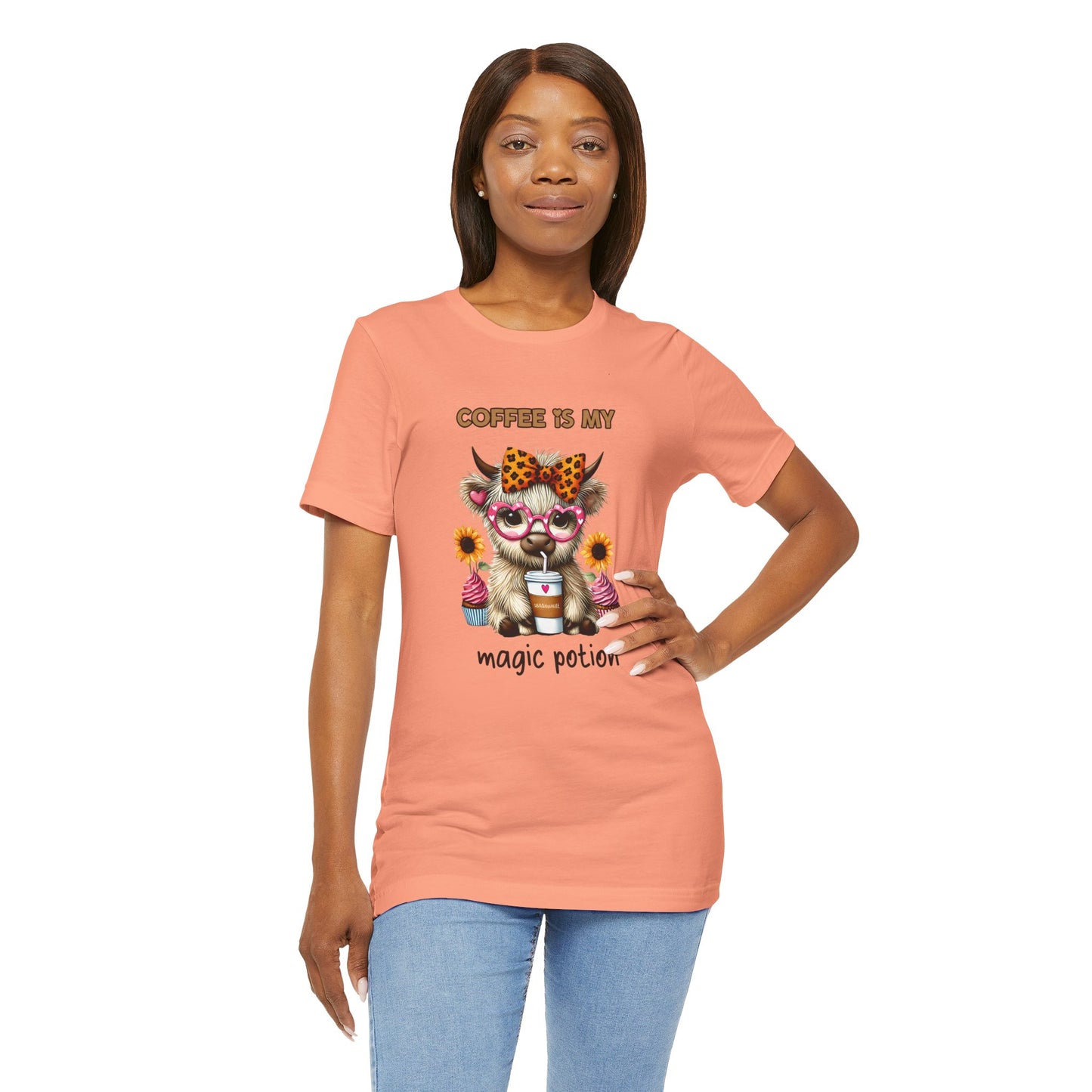 Funny Coffee Potion Cat Tee - Unisex Jersey Tee for Cat Lovers