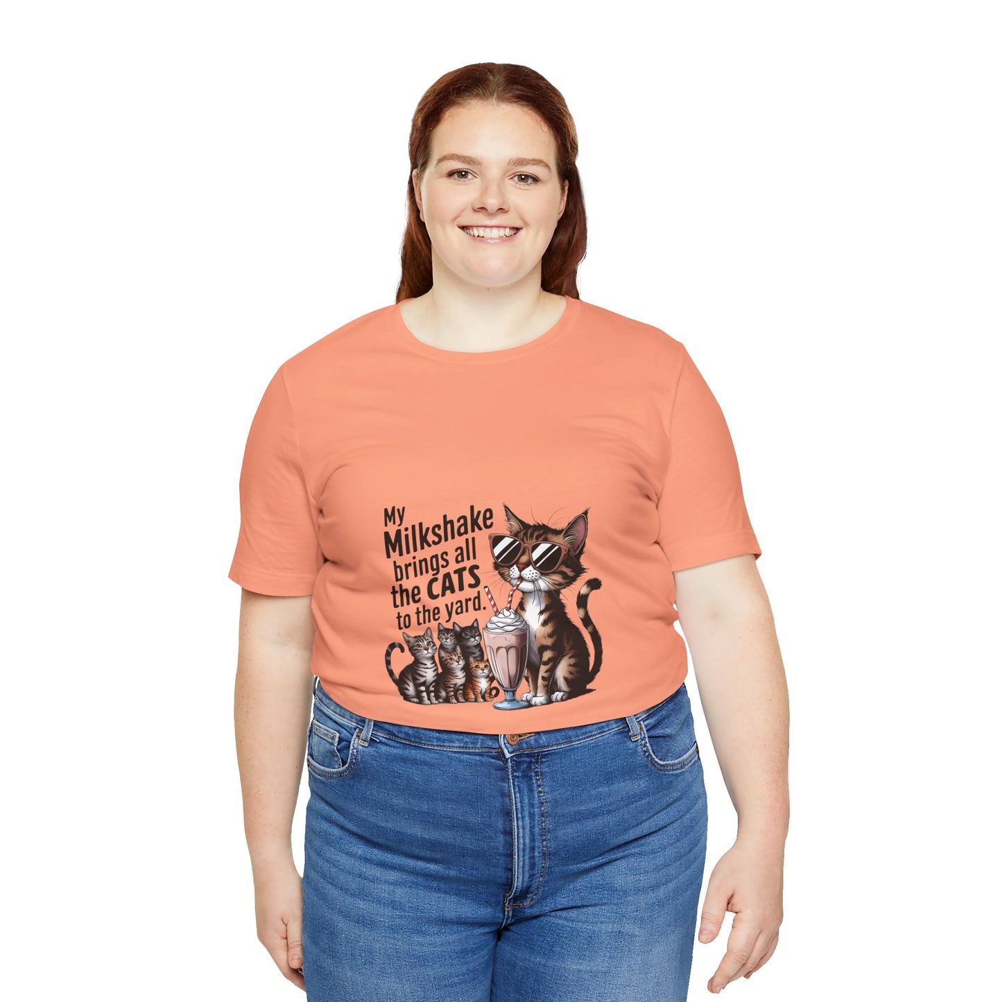 Cat Lover's Humor Tee - My Milkshake Brings All the Cats to the Yard, Funny T-Shirt, Gift for Animal Lovers, Cute Cat Shirt, Pet [...]