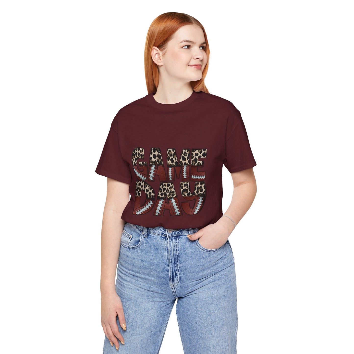 Leopard Print Game Day T-Shirt | Women's Gameday Tee, Unisex T-Shirt for Sports Fans, College Game Day Shirt, Tailgate Party Outfit, Casual Comfort Wear