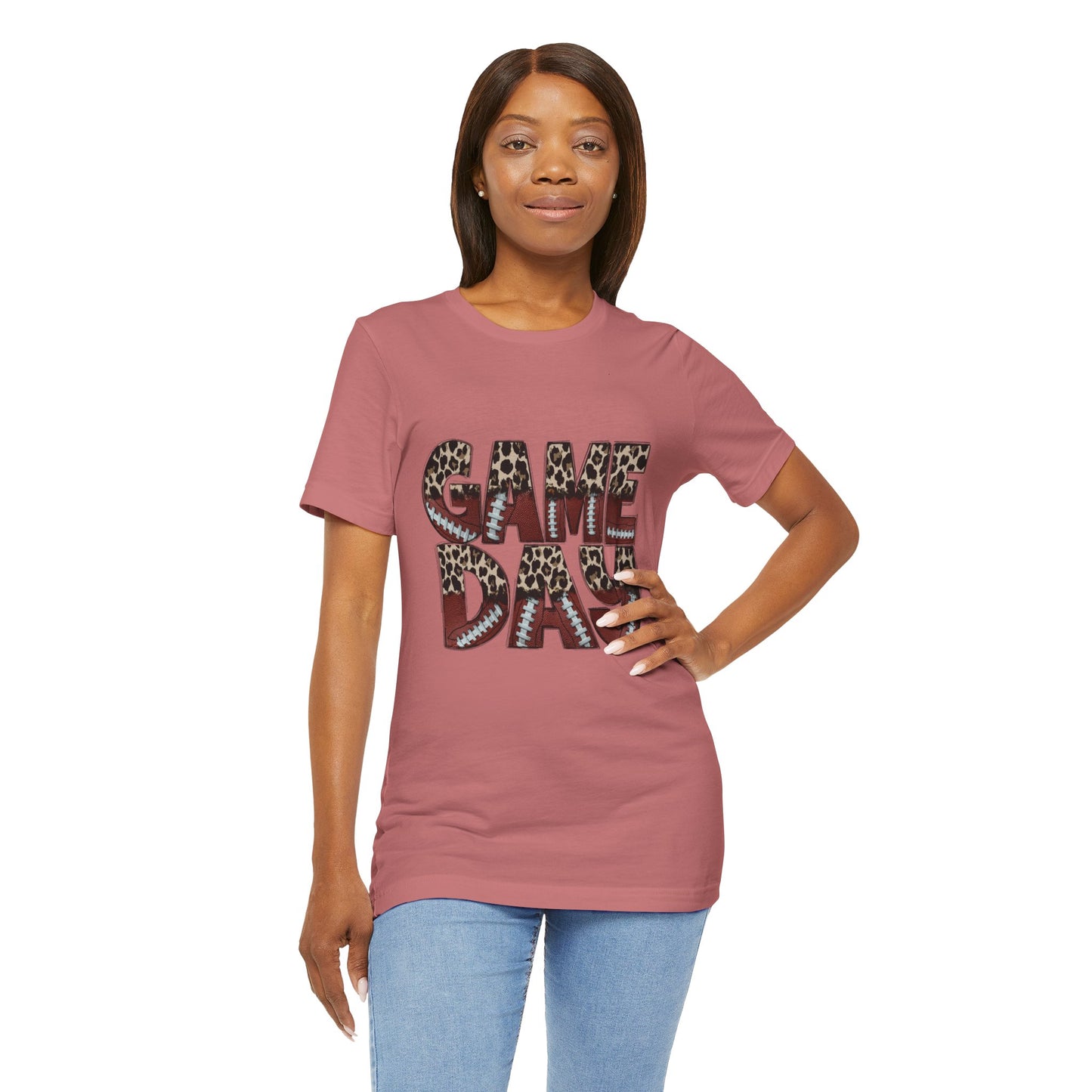 Leopard Print Game Day T-Shirt | Women's Gameday Tee, Unisex T-Shirt for Sports Fans, College Game Day Shirt, Tailgate Party Outfit, Casual Comfort Wear