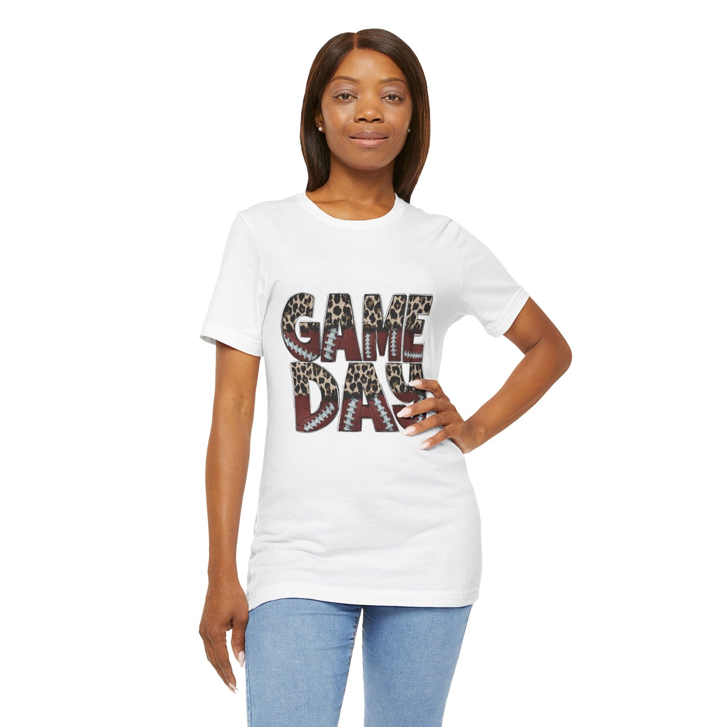 Leopard Print Game Day T-Shirt | Women's Gameday Tee, Unisex T-Shirt for Sports Fans, College Game Day Shirt, Tailgate Party Outfit, Casual Comfort Wear