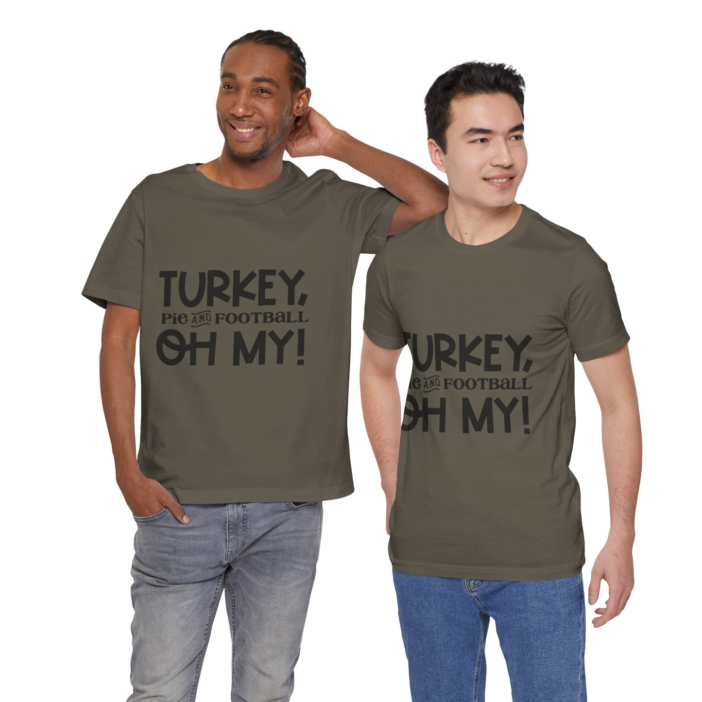 T-Shirt - Turkey Pig and Football OH MY Design, Thanksgiving Football T-Shirt, Holiday Football Tee