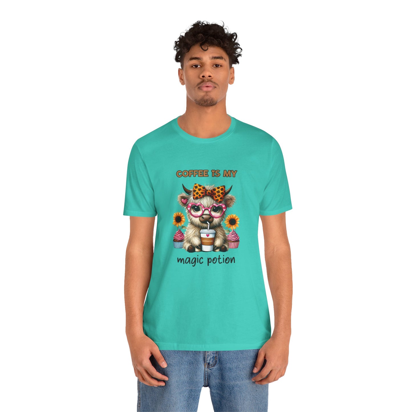 Funny Coffee Potion Cat Tee - Unisex Jersey Tee for Cat Lovers