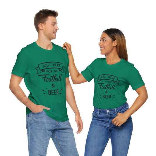"Football & Beer" T-Shirt | Unisex Gameday Tee, Unisex T-Shirt, Casual Wear, Game Day Shirt, Tailgate Tee, Gift for Sports Fans, Summer Apparel