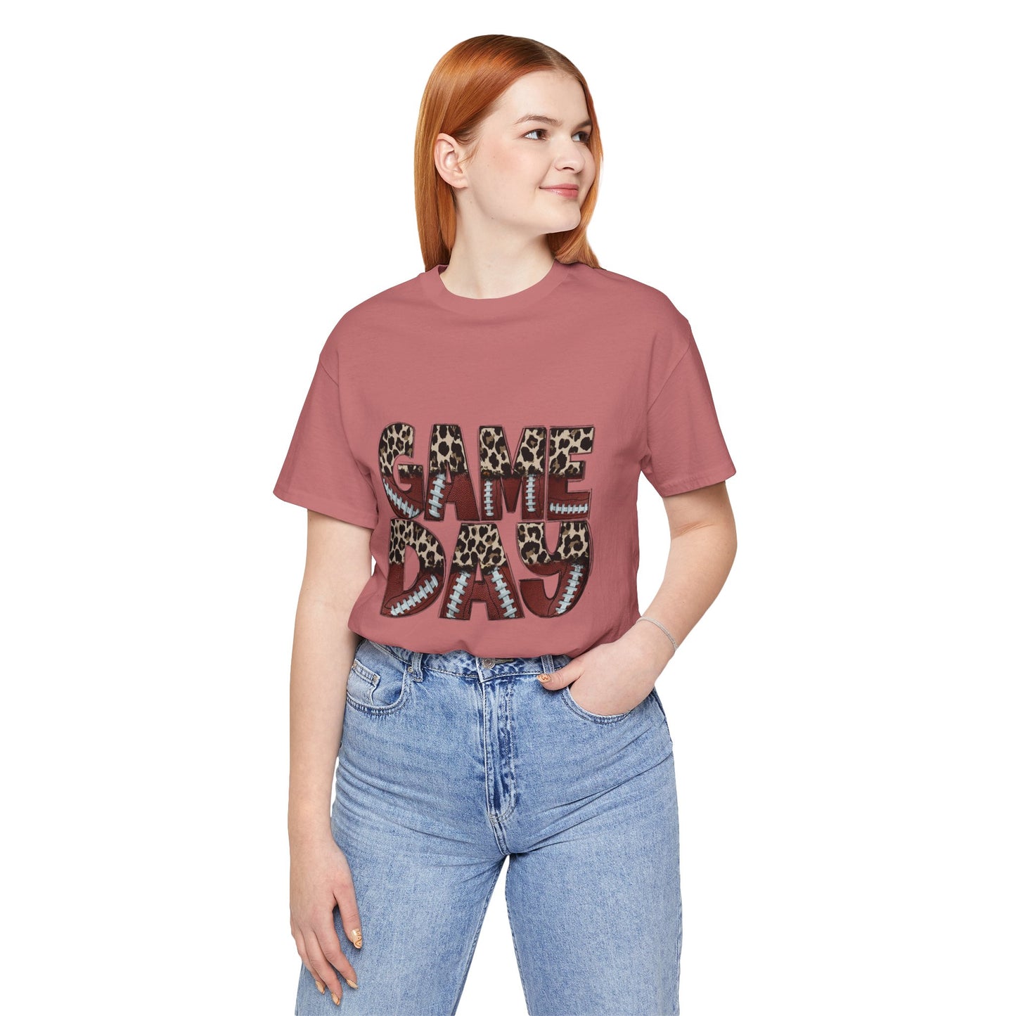 Leopard Print Game Day T-Shirt | Women's Gameday Tee, Unisex T-Shirt for Sports Fans, College Game Day Shirt, Tailgate Party Outfit, Casual Comfort Wear