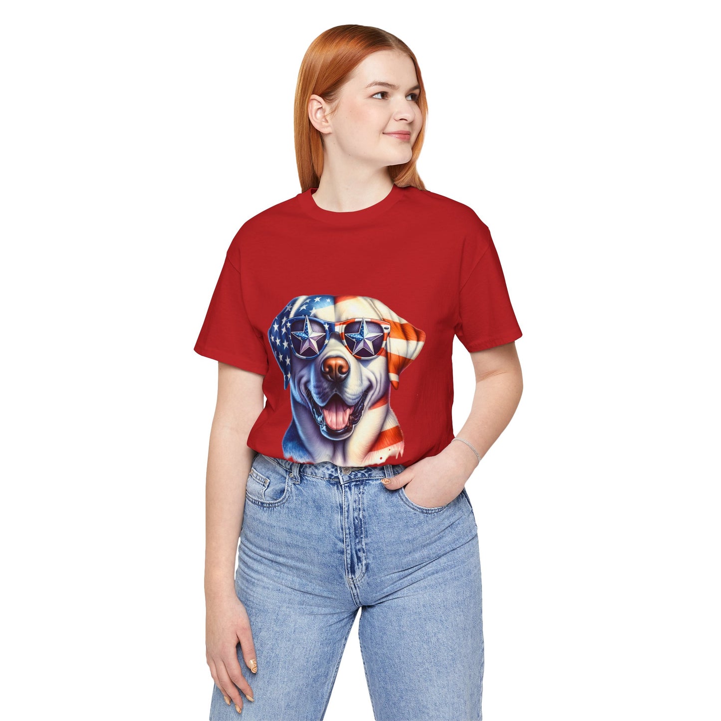 Patriotic Tee, Dog Flag Shirt, Patriotic Apparel, Red White Blue Tee, USA Patriotic Tee