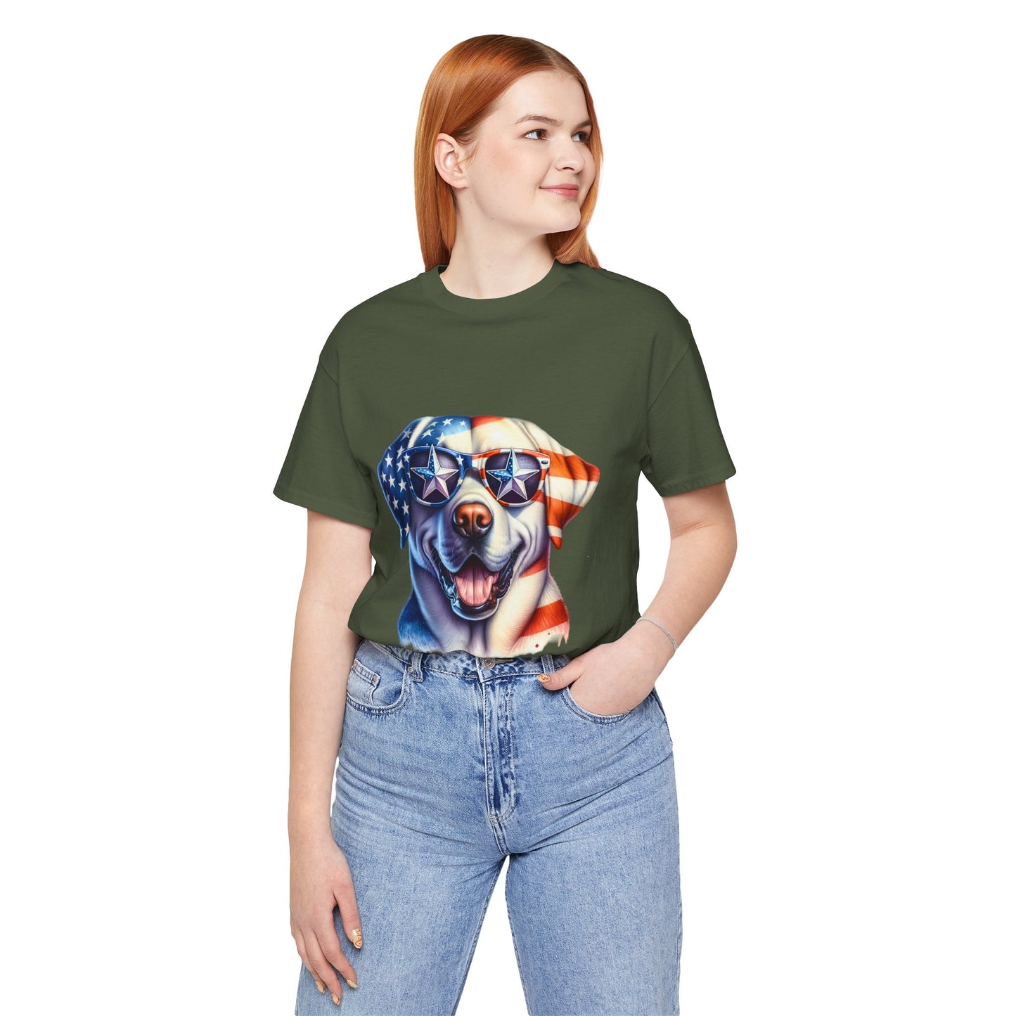 Patriotic Tee, Dog Flag Shirt, Patriotic Apparel, Red White Blue Tee, USA Patriotic Tee