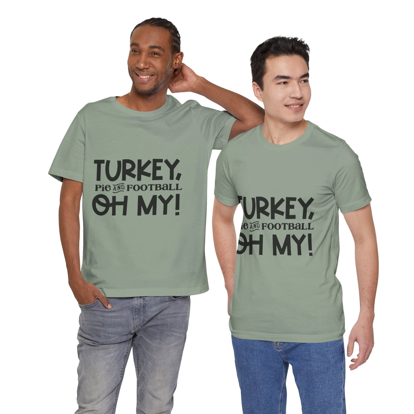 T-Shirt - Turkey Pig and Football OH MY Design, Thanksgiving Football T-Shirt, Holiday Football Tee