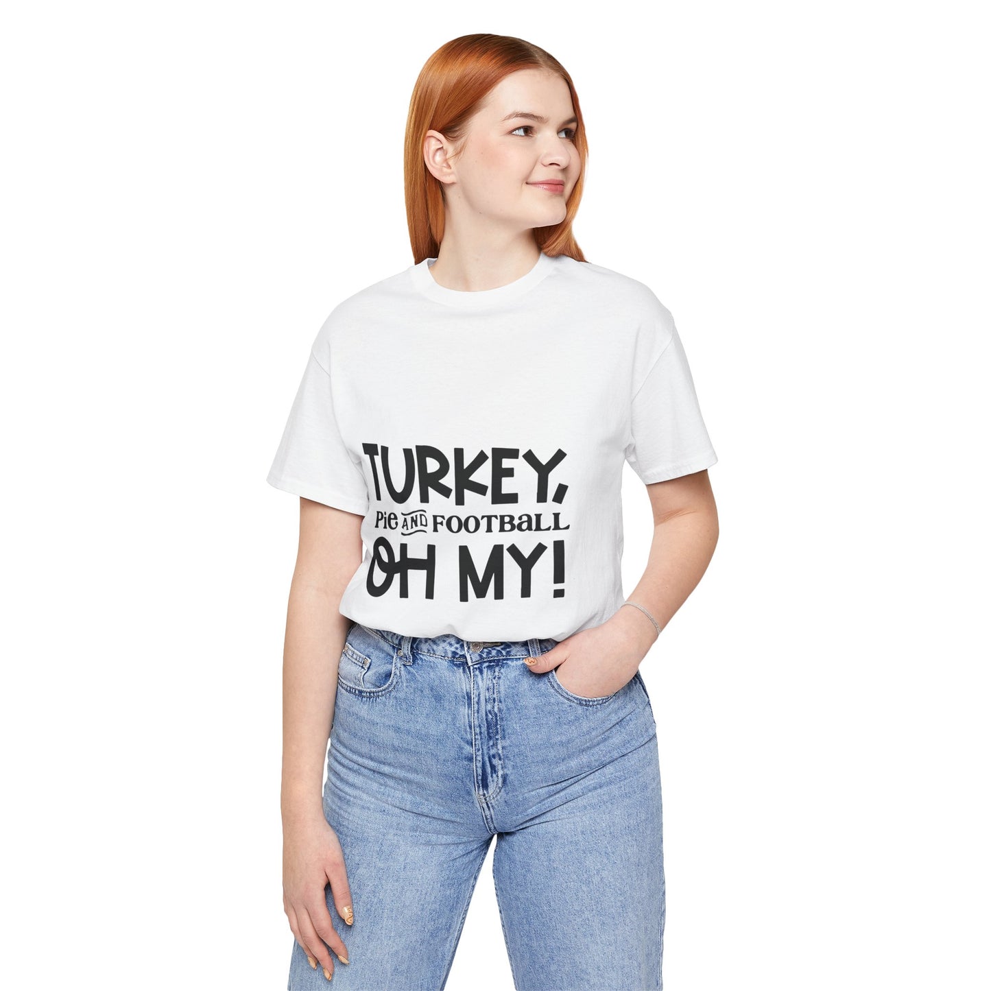 T-Shirt - Turkey Pig and Football OH MY Design, Thanksgiving Football T-Shirt, Holiday Football Tee