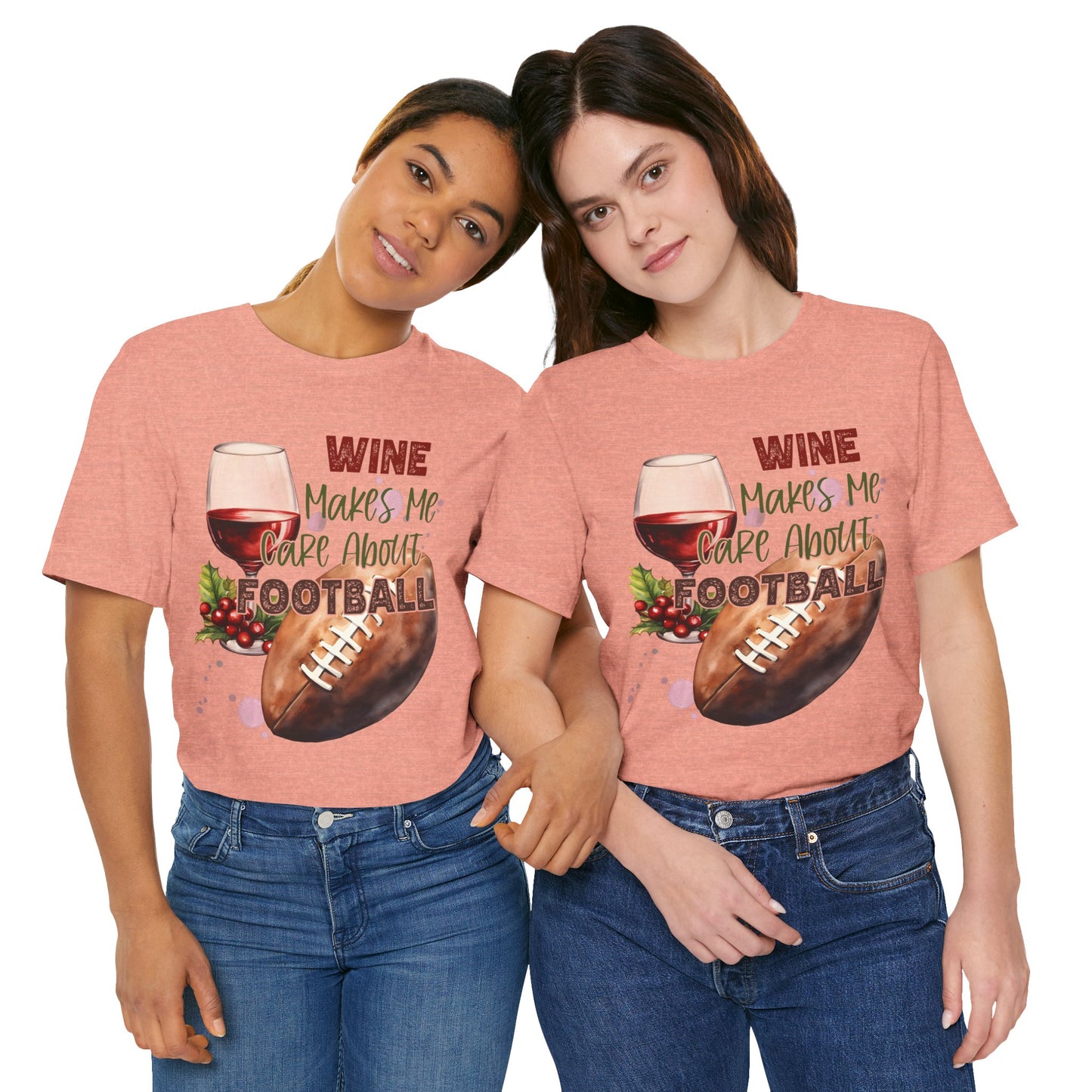 Wine Football Tee Sports Fan T-Shirt Funny Drinking Shirt