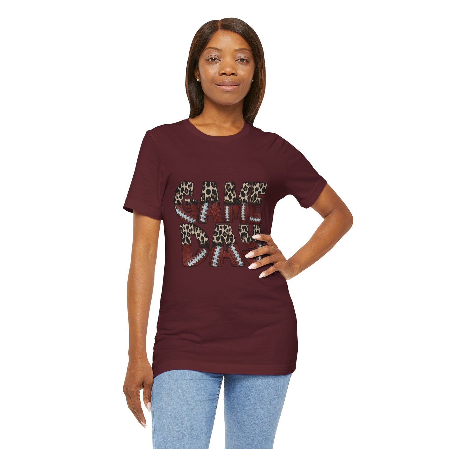 Leopard Print Game Day T-Shirt | Women's Gameday Tee, Unisex T-Shirt for Sports Fans, College Game Day Shirt, Tailgate Party Outfit, Casual Comfort Wear
