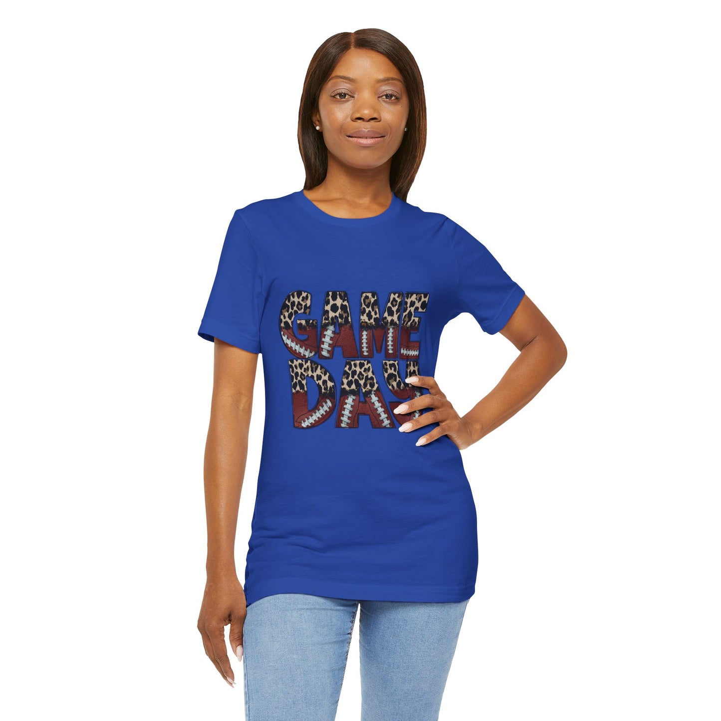 Leopard Print Game Day T-Shirt | Women's Gameday Tee, Unisex T-Shirt for Sports Fans, College Game Day Shirt, Tailgate Party Outfit, Casual Comfort Wear