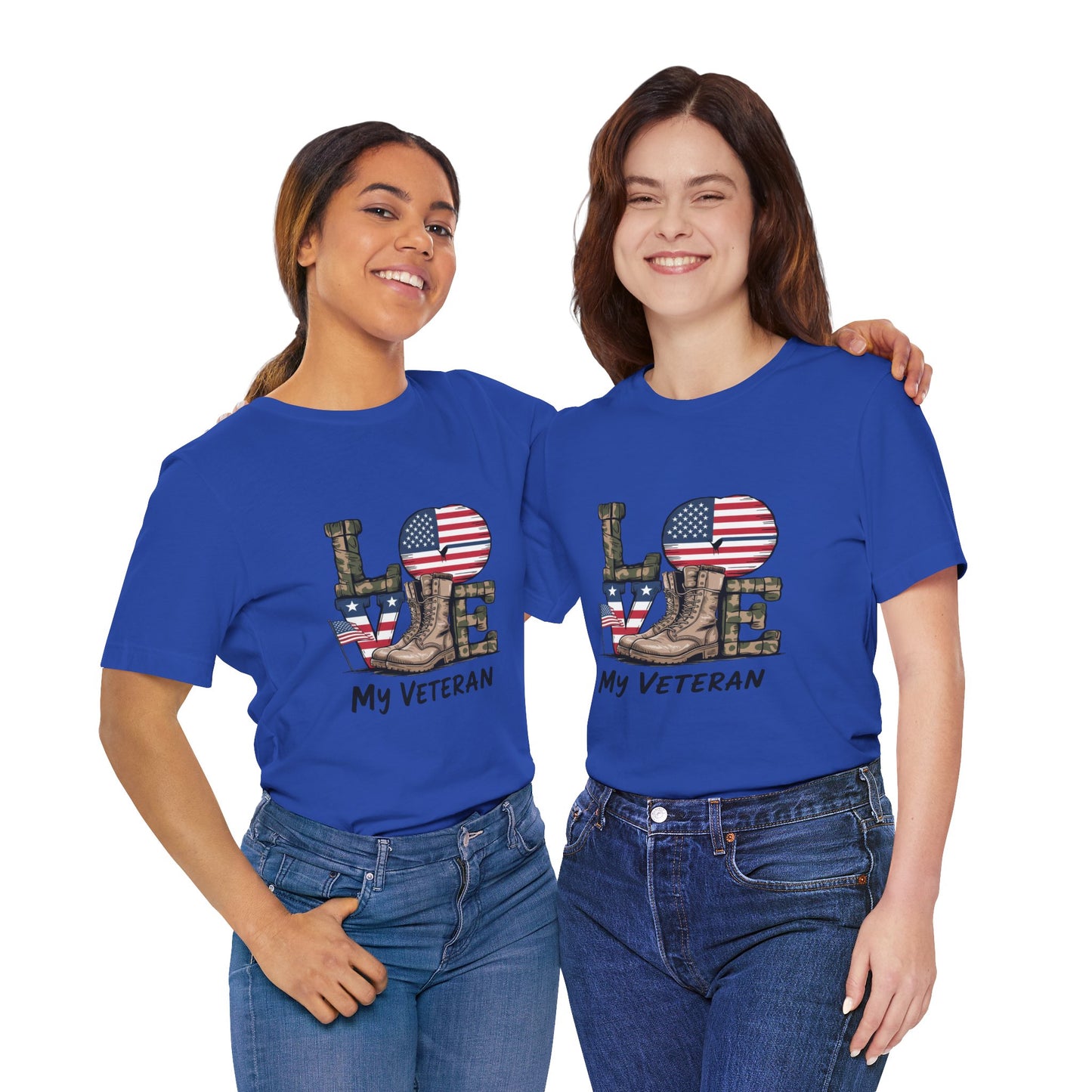 Veteran Love Tee - Unisex Short Sleeve Shirt, Military Appreciation Gift, Casual Everyday Wear, Patriotic Shirt, Memorial Day Outfit