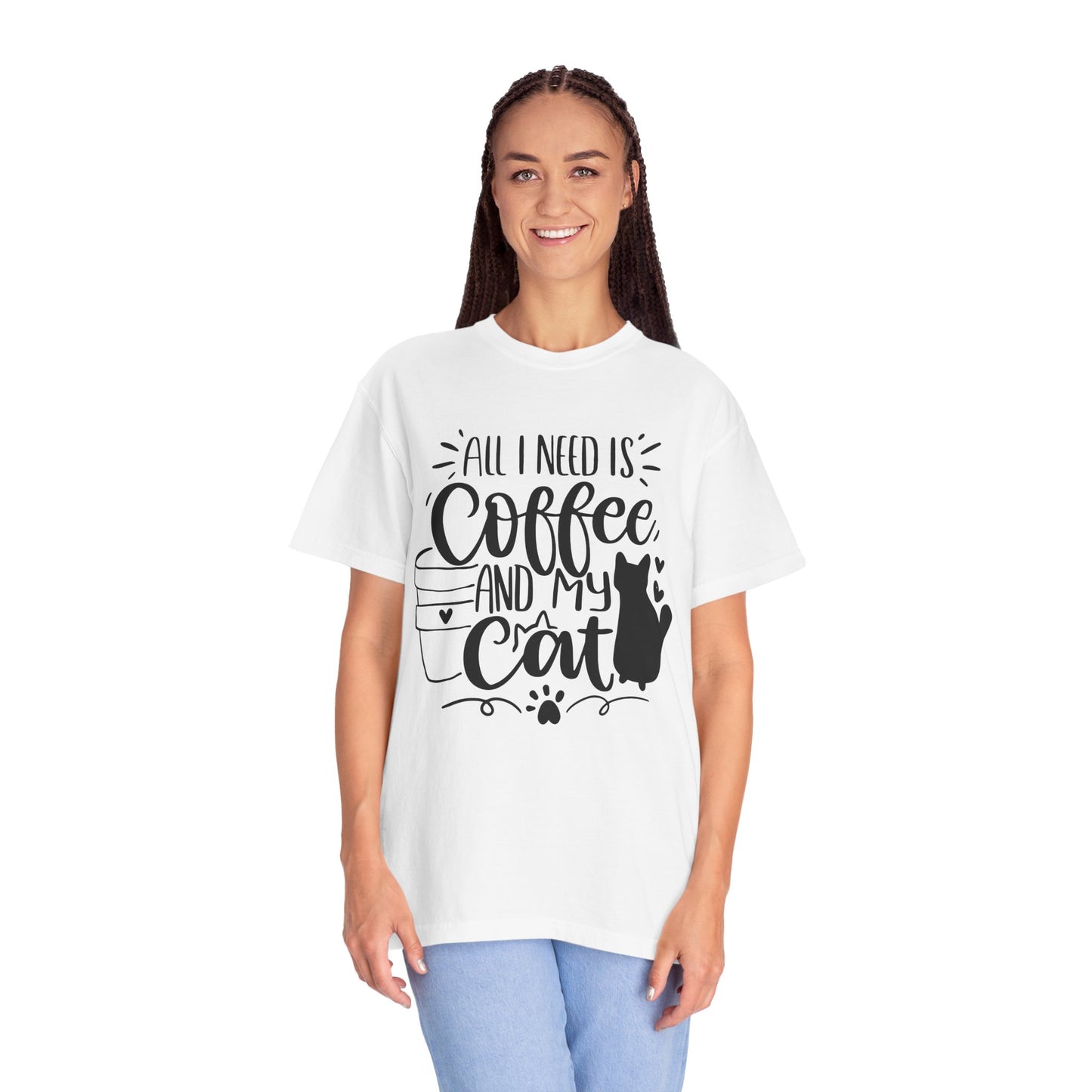 All I Need is Coffee and My Cat T-Shirt, Cat Lover Gift, Funny Tee, Pet Parent Apparel, Cozy Everyday Wear