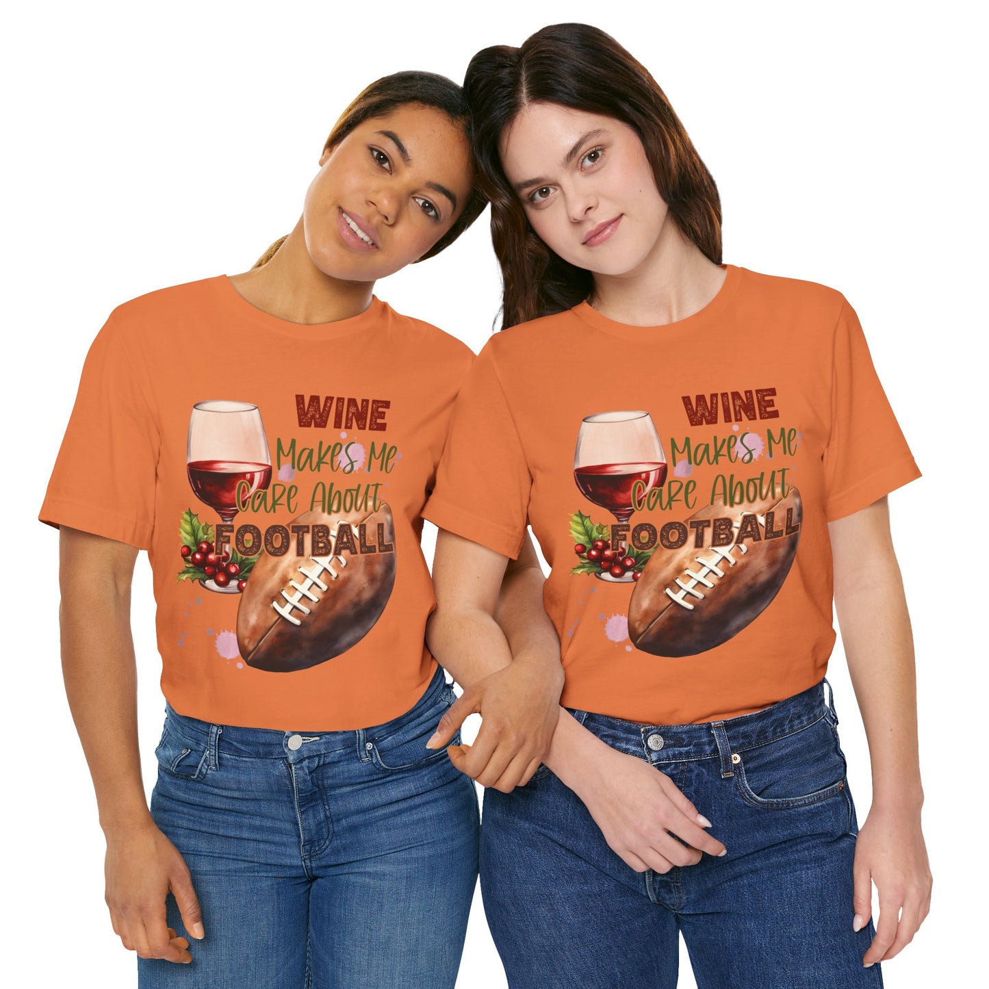 Wine Football Tee Sports Fan T-Shirt Funny Drinking Shirt
