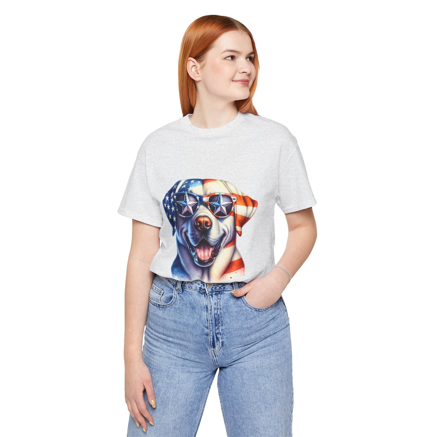 Patriotic Tee, Dog Flag Shirt, Patriotic Apparel, Red White Blue Tee, USA Patriotic Tee