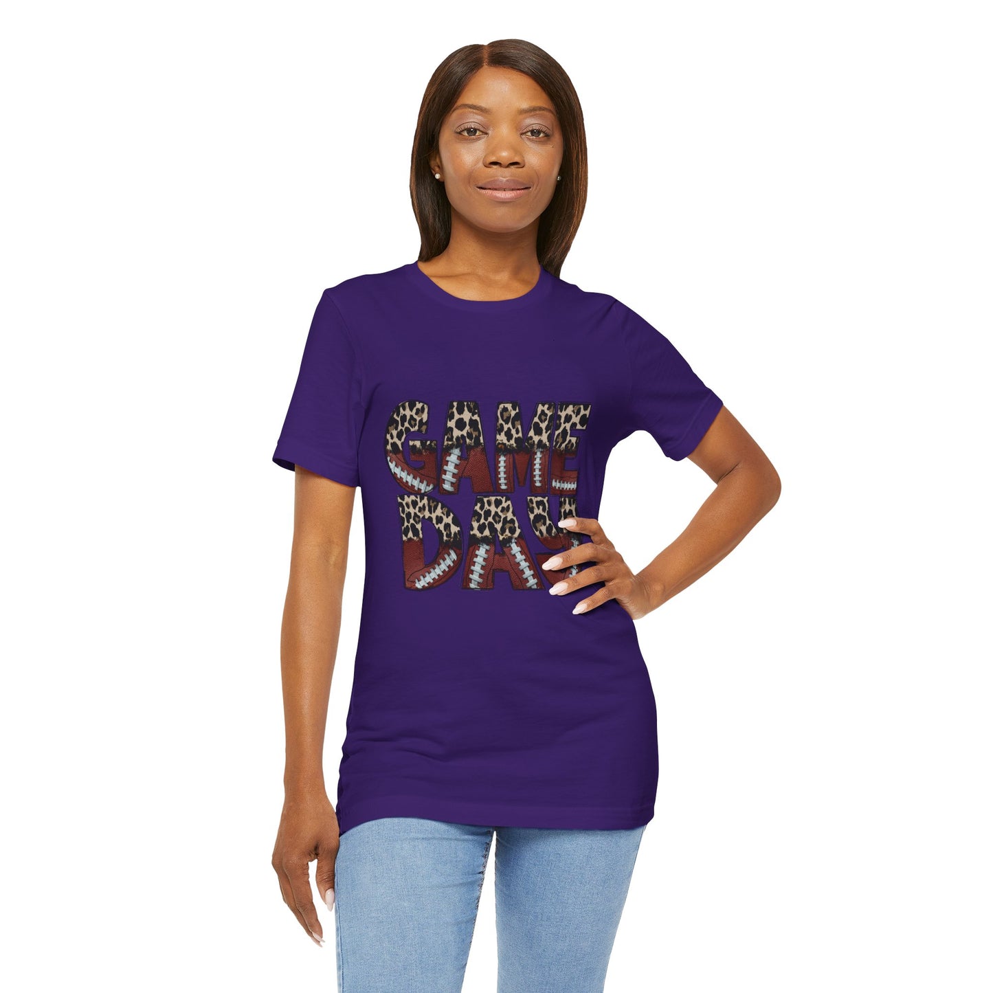 Leopard Print Game Day T-Shirt | Women's Gameday Tee, Unisex T-Shirt for Sports Fans, College Game Day Shirt, Tailgate Party Outfit, Casual Comfort Wear