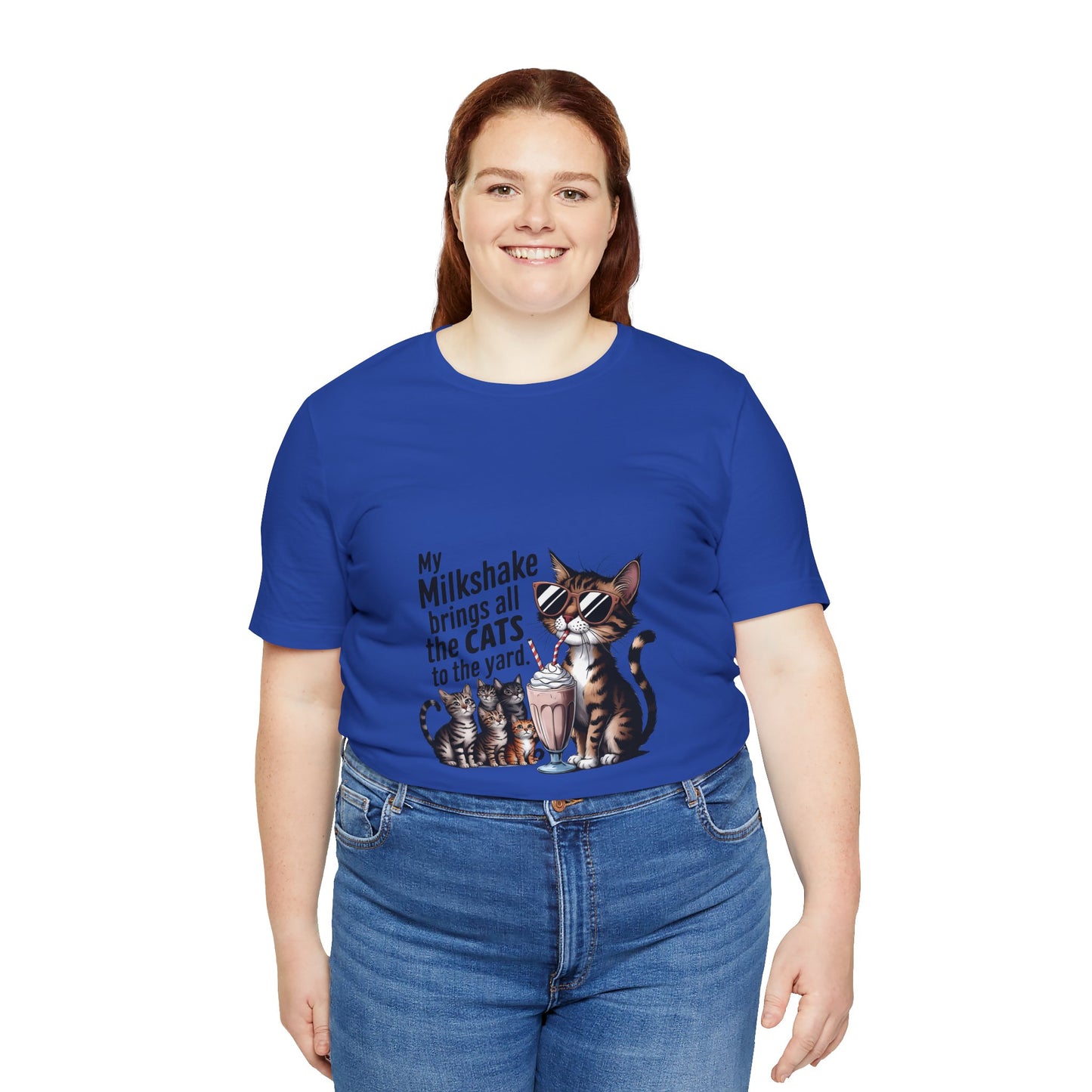 Cat Lover's Humor Tee - My Milkshake Brings All the Cats to the Yard, Funny T-Shirt, Gift for Animal Lovers, Cute Cat Shirt, Pet [...]