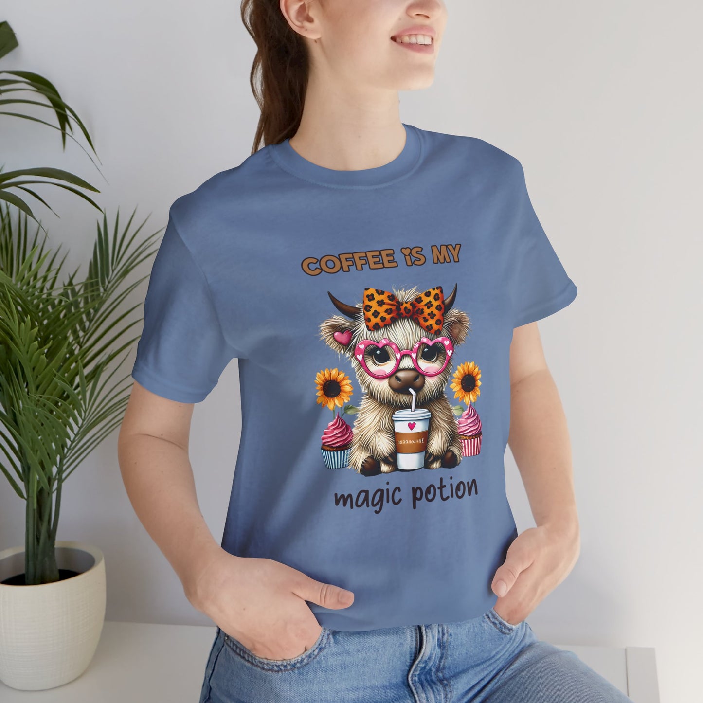 Funny Coffee Potion Cat Tee - Unisex Jersey Tee for Cat Lovers