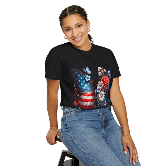 Butterfly & Floral Patriotic Tee, Unisex Garment-Dyed T-shirt, 4th of July Shirt, Memorial Day Gift, Summer Fashion Top, Nature Lovers [...]