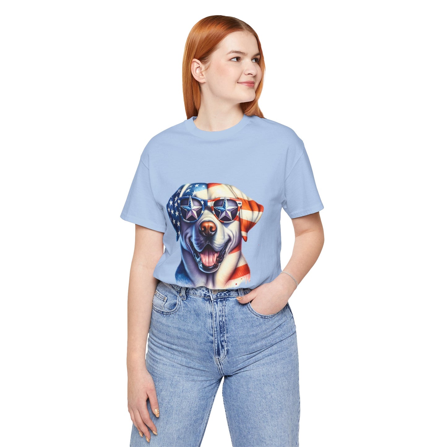 Patriotic Tee, Dog Flag Shirt, Patriotic Apparel, Red White Blue Tee, USA Patriotic Tee