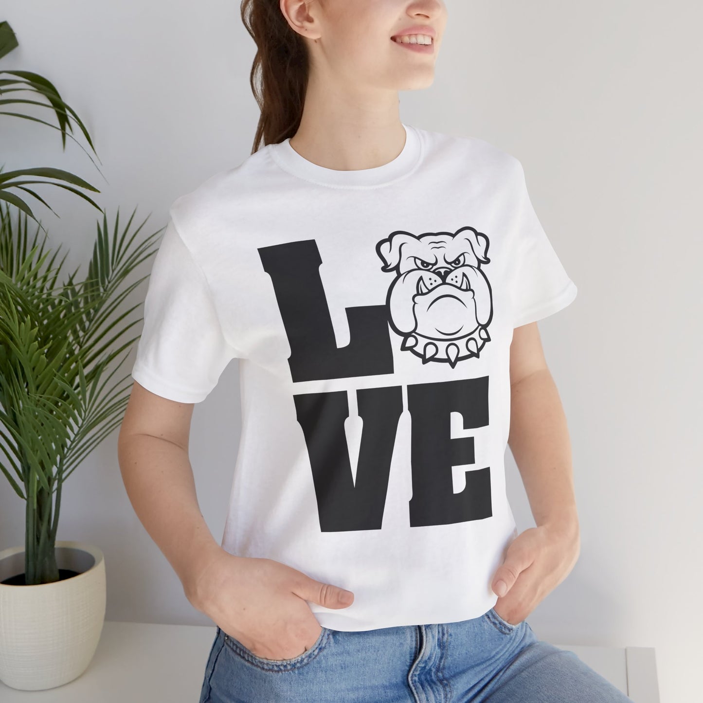 "Bulldog Love" Unisex T-Shirt | Bulldog Lover Gift, Casual Wear, Animal Lover Shirt, Pet Owner Gift, Stylish Graphic Tee, Everyday Comfort