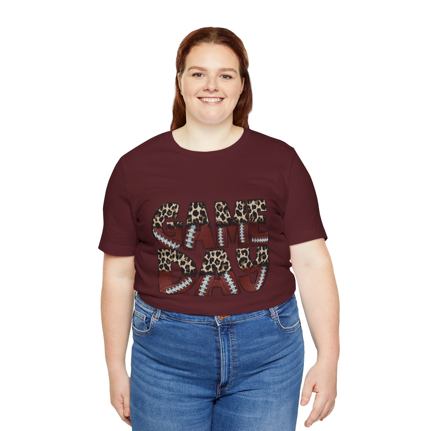 Leopard Print Game Day T-Shirt | Women's Gameday Tee, Unisex T-Shirt for Sports Fans, College Game Day Shirt, Tailgate Party Outfit, Casual Comfort Wear