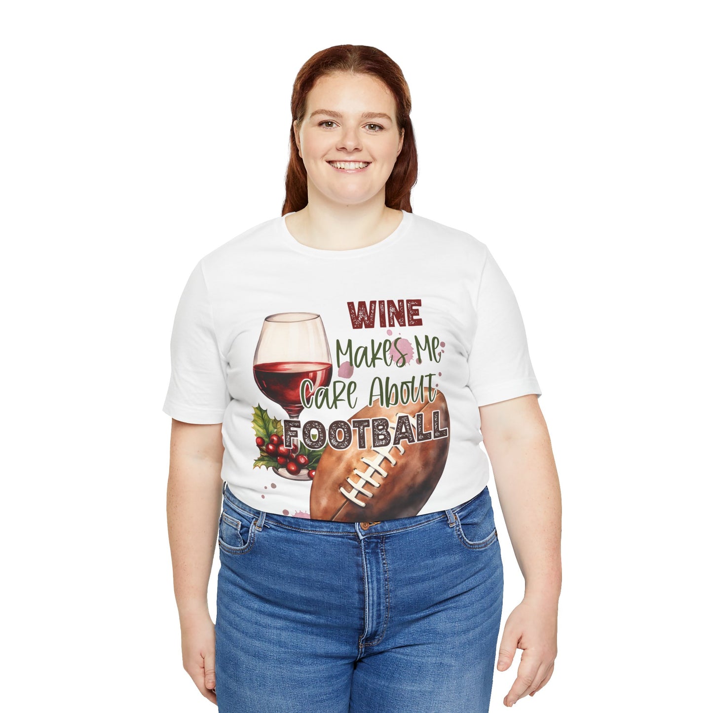 Wine Football Tee Sports Fan T-Shirt Funny Drinking Shirt