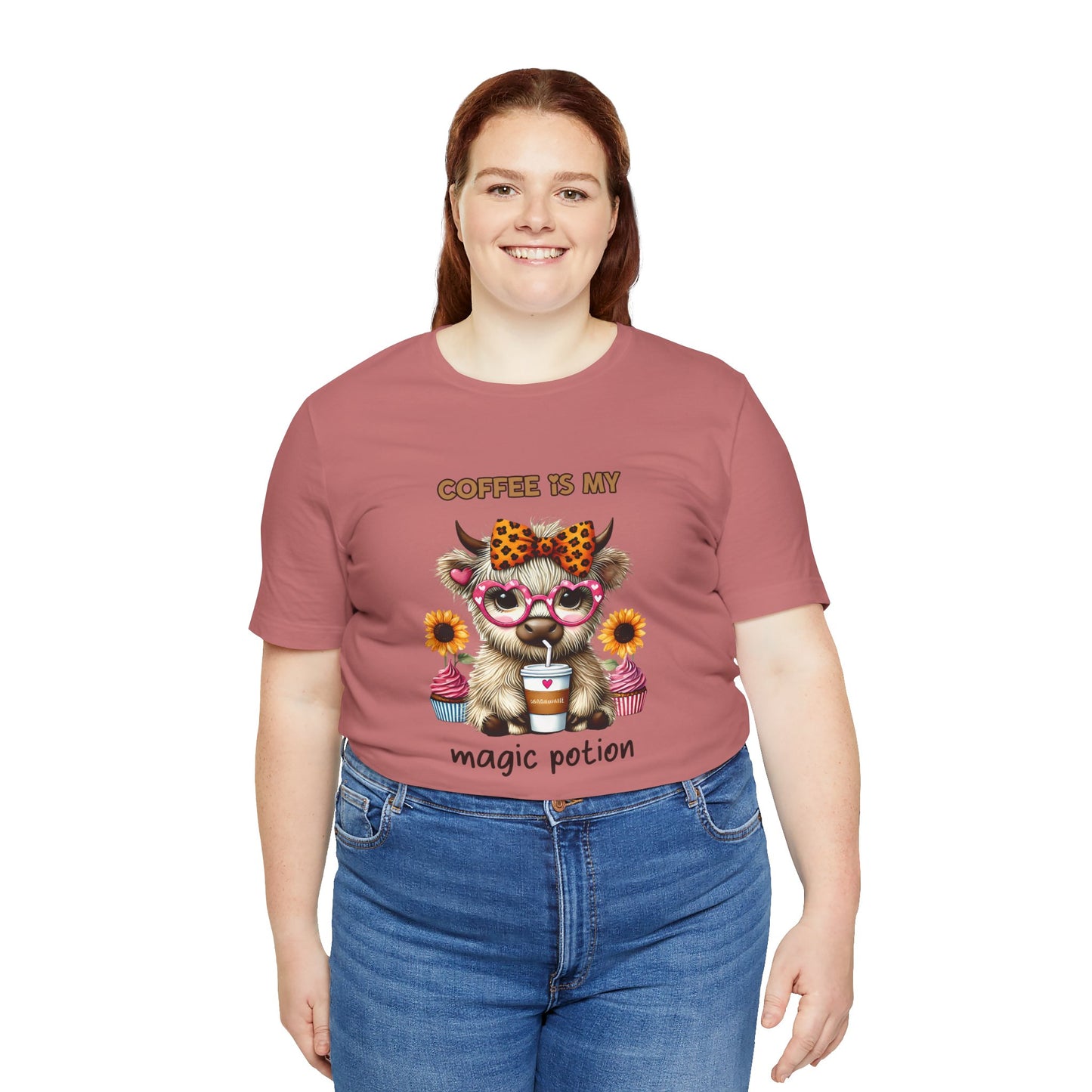 Funny Coffee Potion Cat Tee - Unisex Jersey Tee for Cat Lovers