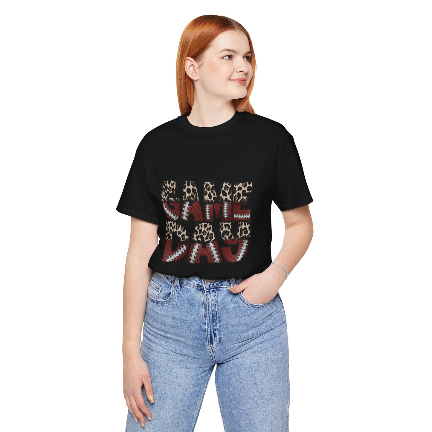 Leopard Print Game Day T-Shirt | Women's Gameday Tee, Unisex T-Shirt for Sports Fans, College Game Day Shirt, Tailgate Party Outfit, Casual Comfort Wear