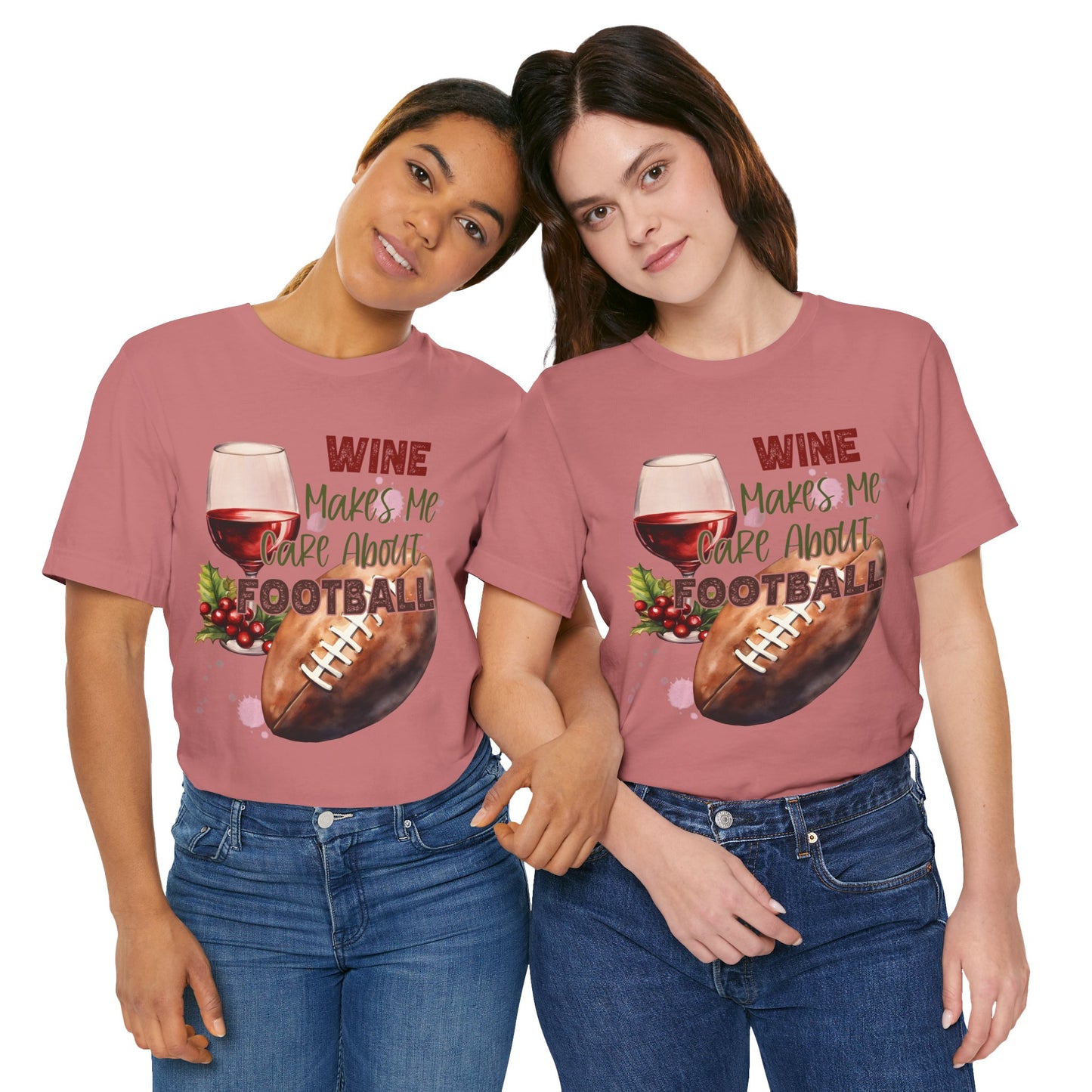 Wine Football Tee Sports Fan T-Shirt Funny Drinking Shirt